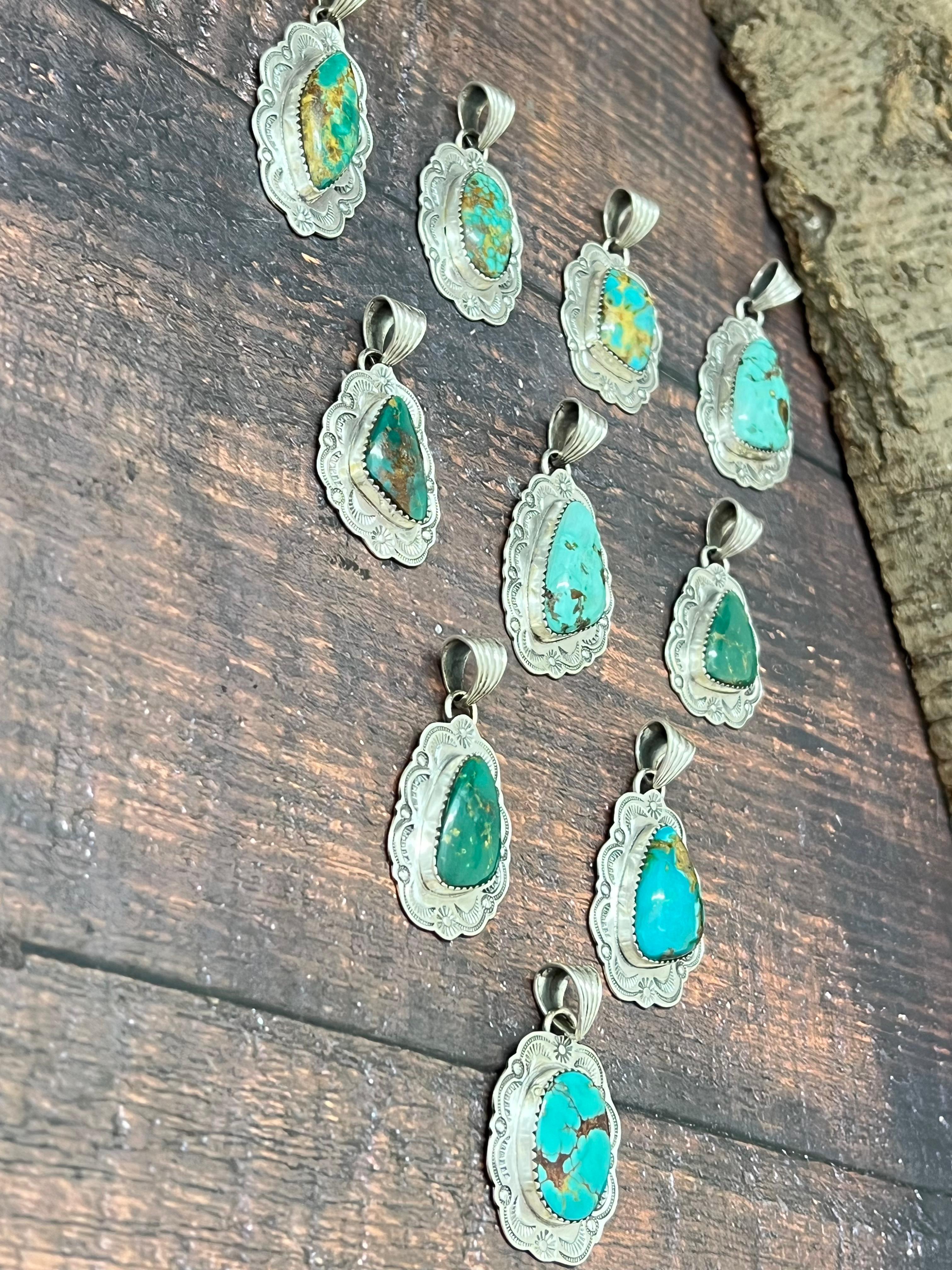 Handmade Sterling Silver Hardy Pit Pendant with Signed Nizhoni