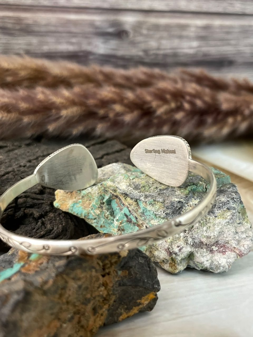 Handmade Sterling Silver Crimson Cowgirl Turquoise Collection: Cuff Bracelet Signed Nizhoni