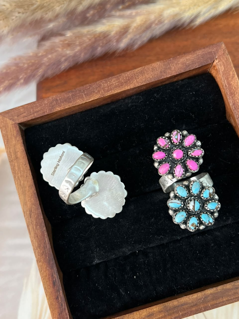 Handmade Sterling Silver Cotton Candy Adjustable Ring Signed Nizhoni (4)