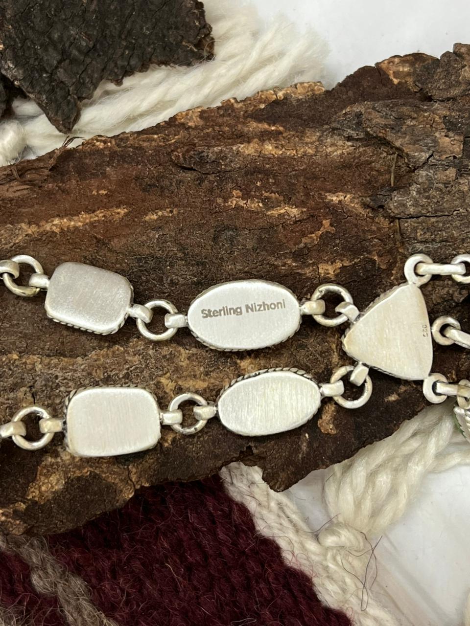 Handmade Sterling Silver Sonoran Mountain Turquoise Necklace "Signed Nizhoni"