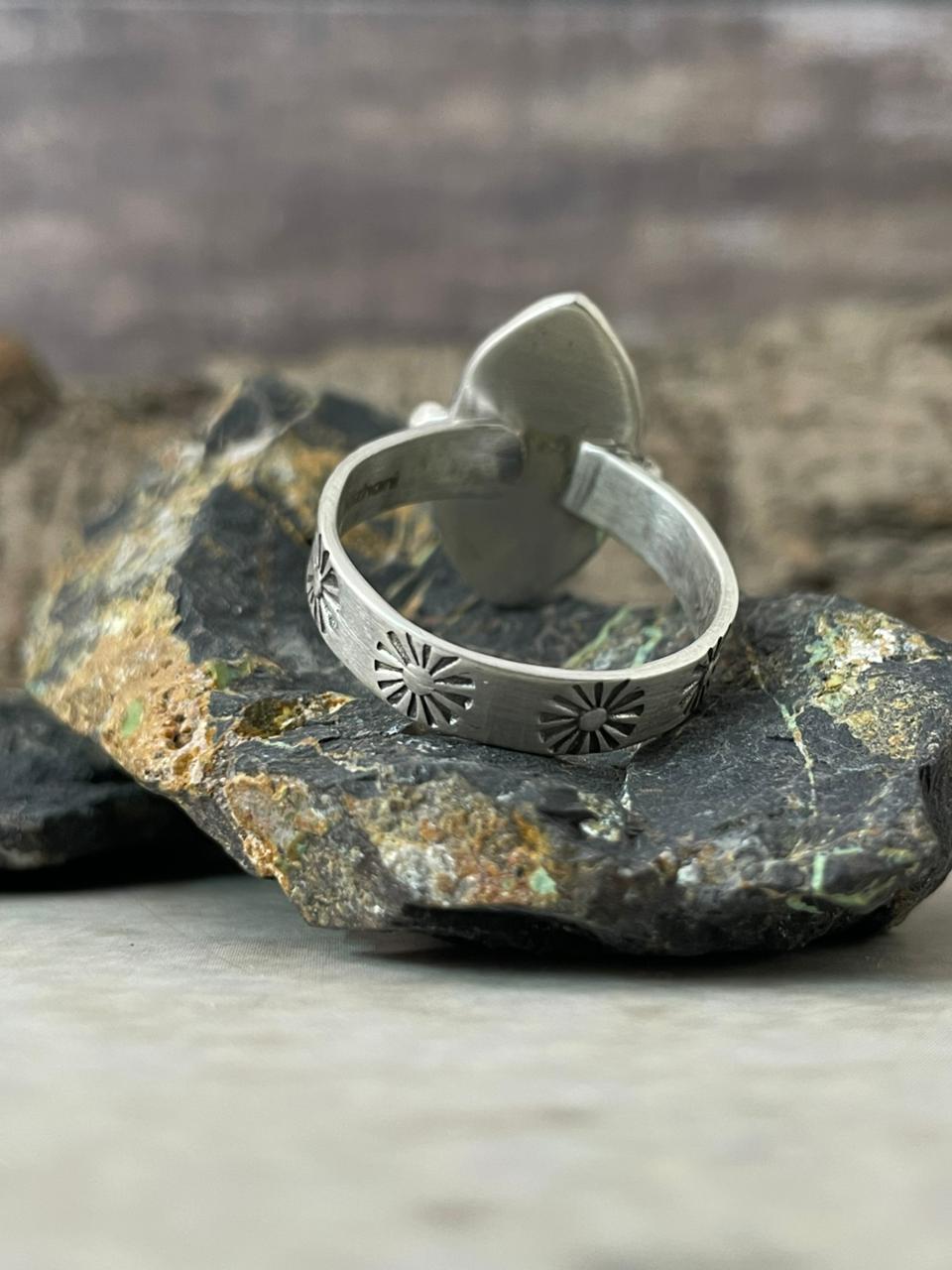 "Heart Collection" Handmade Sterling Silver Hot Pink Adjustable Ring "Signed Nizhoni"