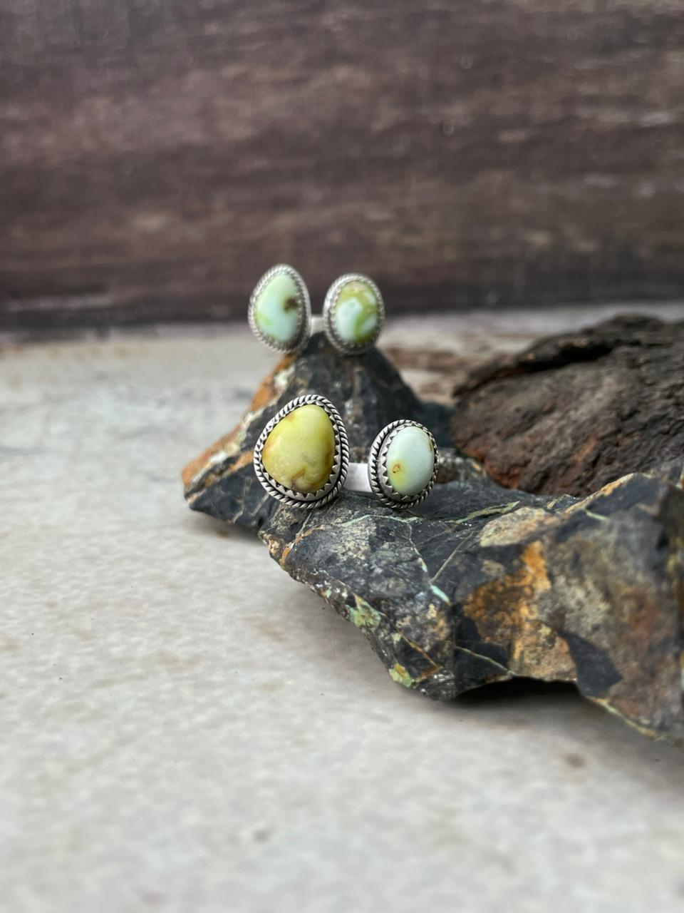 Handmade Sterling Silver Palomino Turquoise Adjustable Ring "Signed Nizhoni"