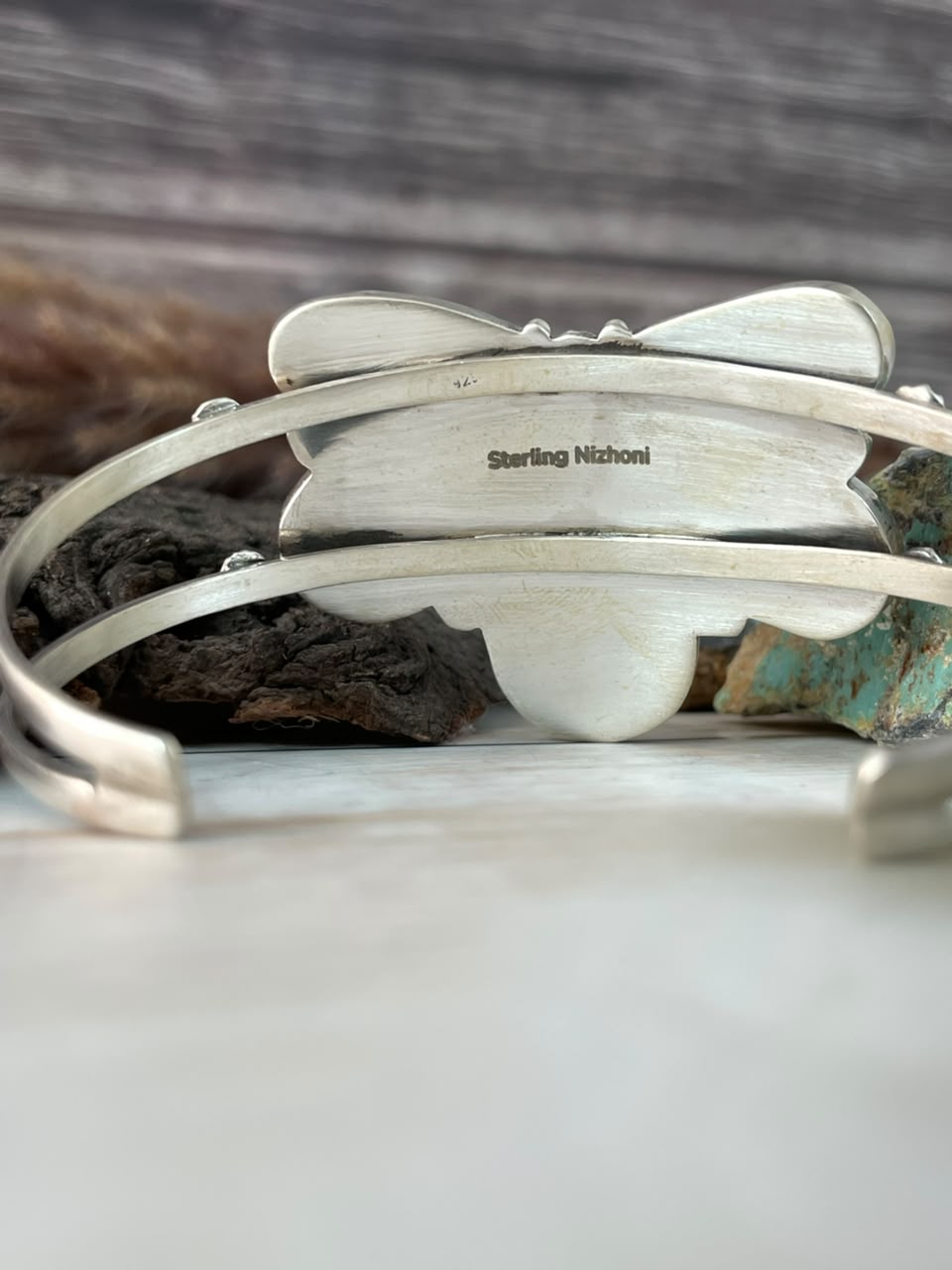 Handmade Sterling Silver Crimson Cowgirl Turquoise Collection: Cuff Bracelet Signed Nizhoni