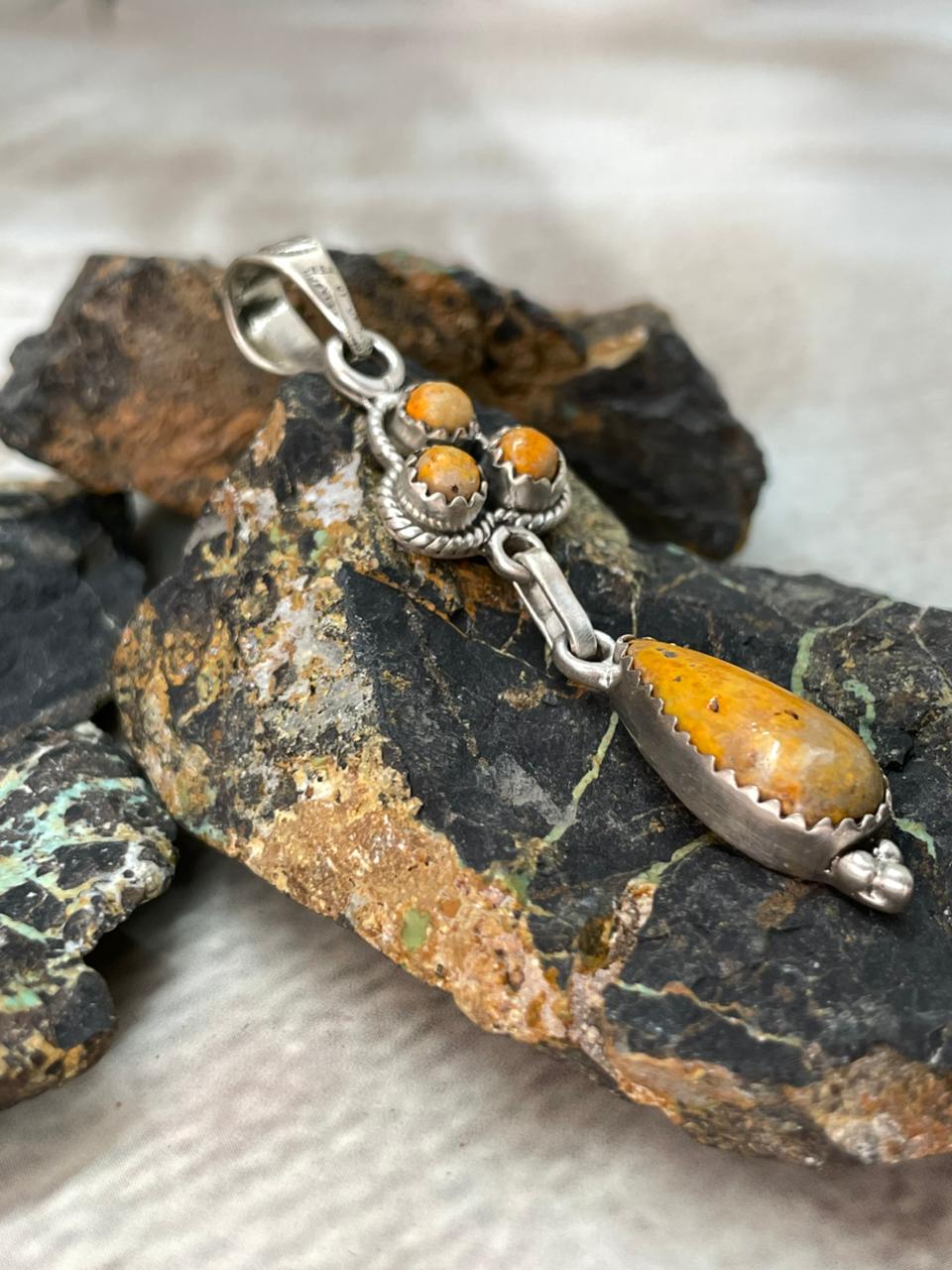 Handmade Sterling Silver Bumblebee Pendant "Signed Nizhoni"