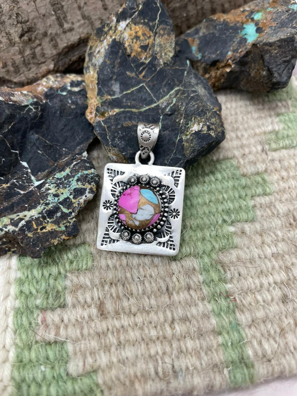 Handmade Sterling Silver Cotton Candy Pendant "Signed Nizhoni"