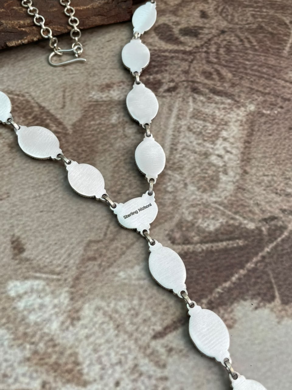Handmade Sterling Silver Egyptian Turquoise Collection: Drop Necklace Signed Nizhoni