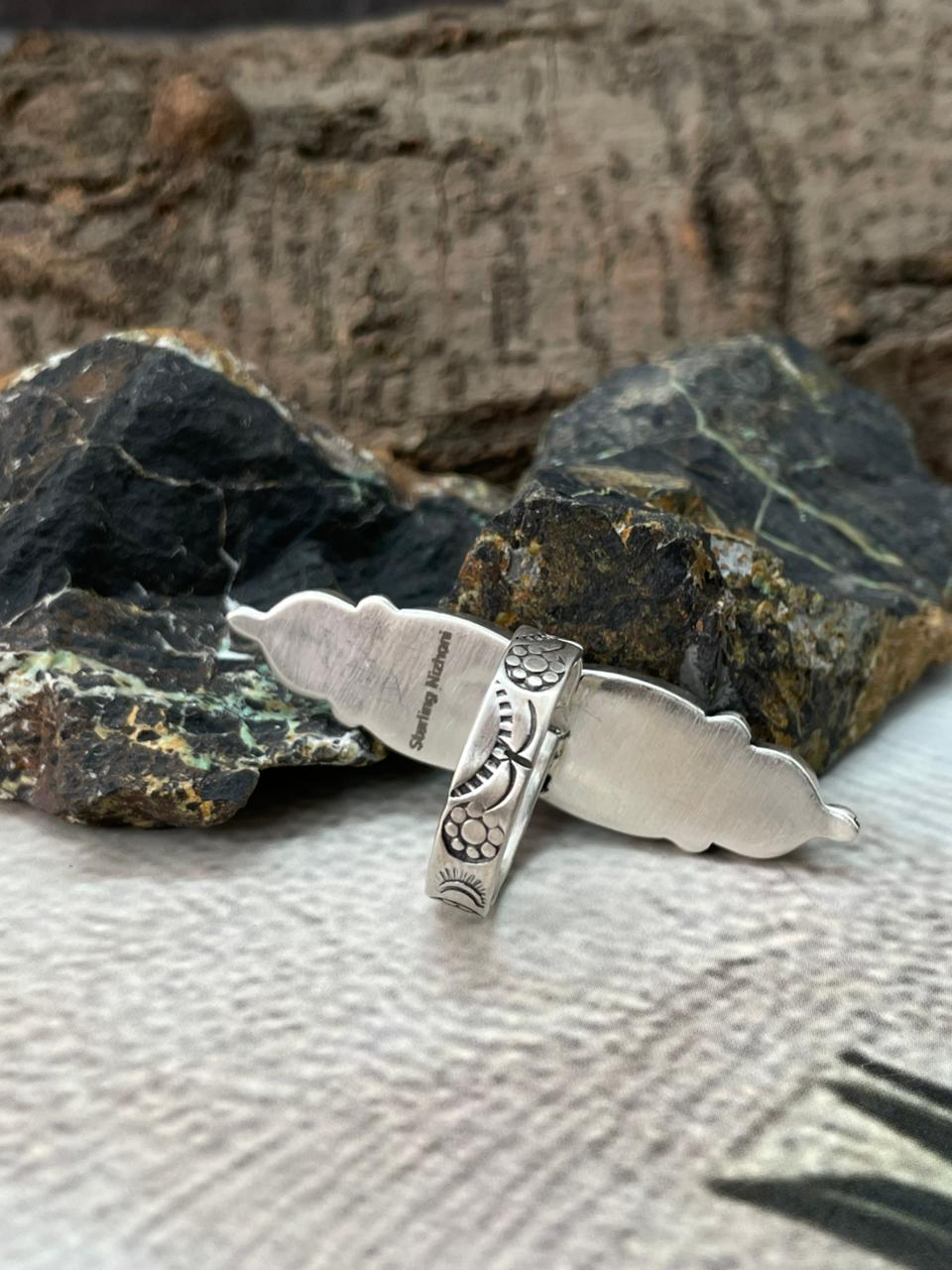 Handmade Sterling Silver Cotton Candy Adjustable Ring "Signed Nizhoni"