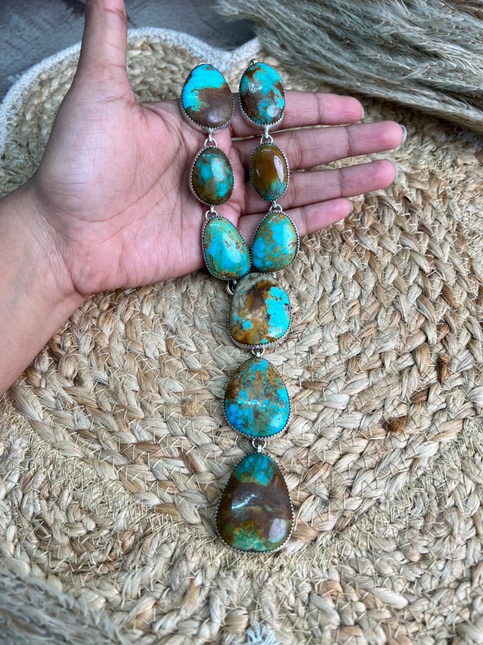 Handmade Sterling Silver Royston Turquoise Necklace "Signed Nizhoni"