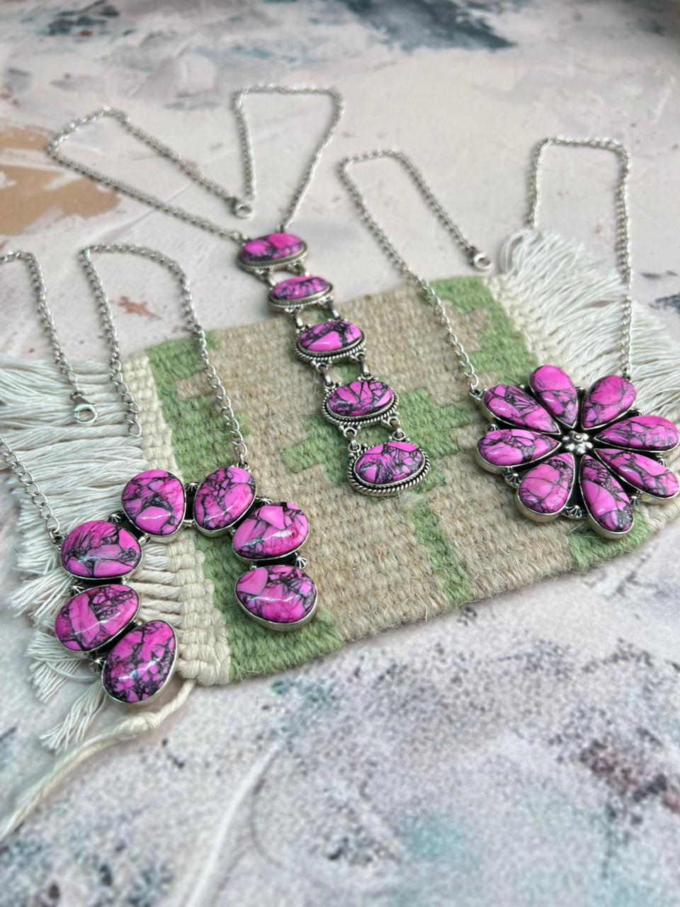 Handmade Sterling Silver Cherry Blossom Necklace "Signed Nizhoni"