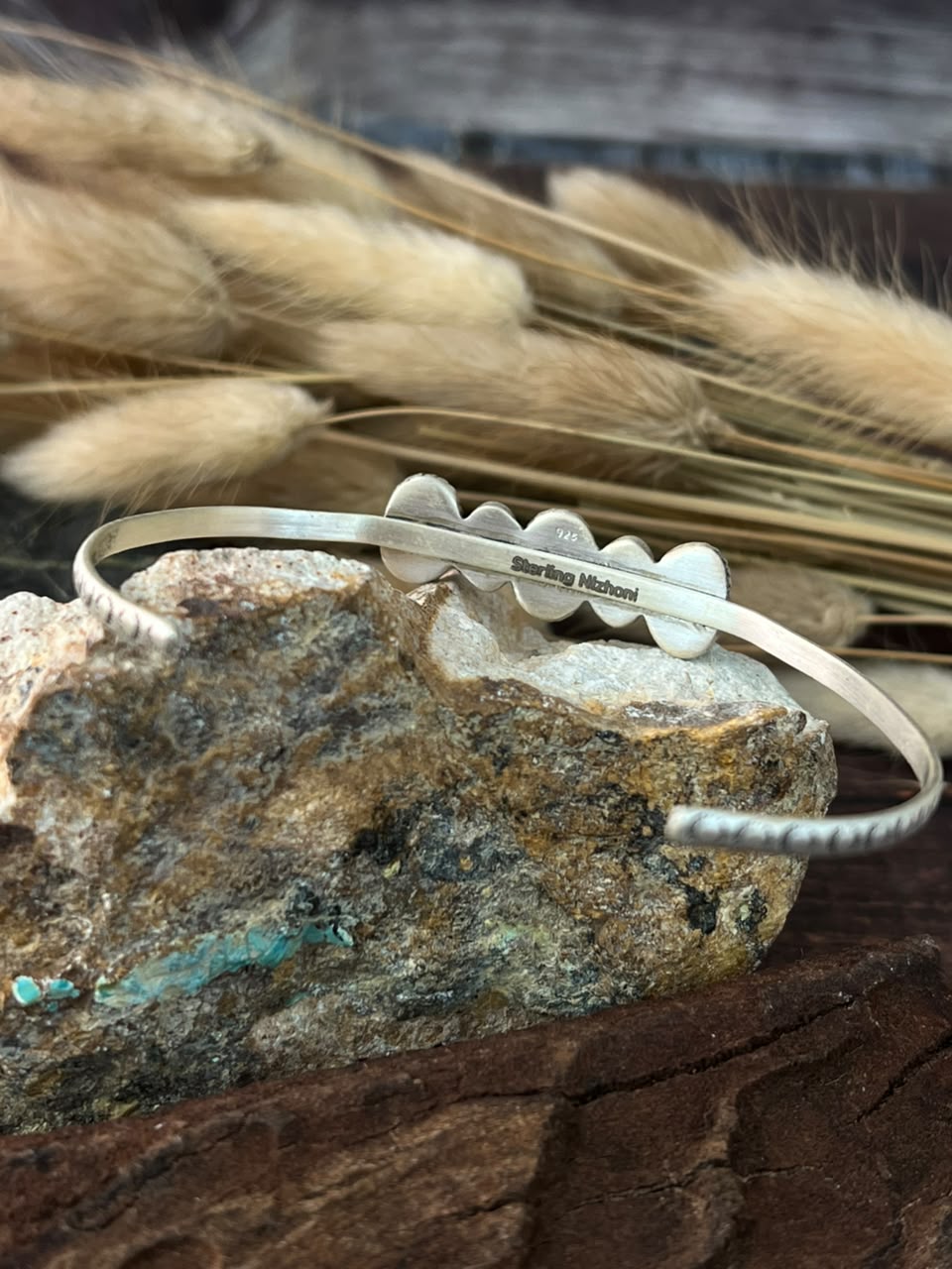 Handmade Sterling Silver Cotton Candy Cuff Bracelet Signed Nizhoni