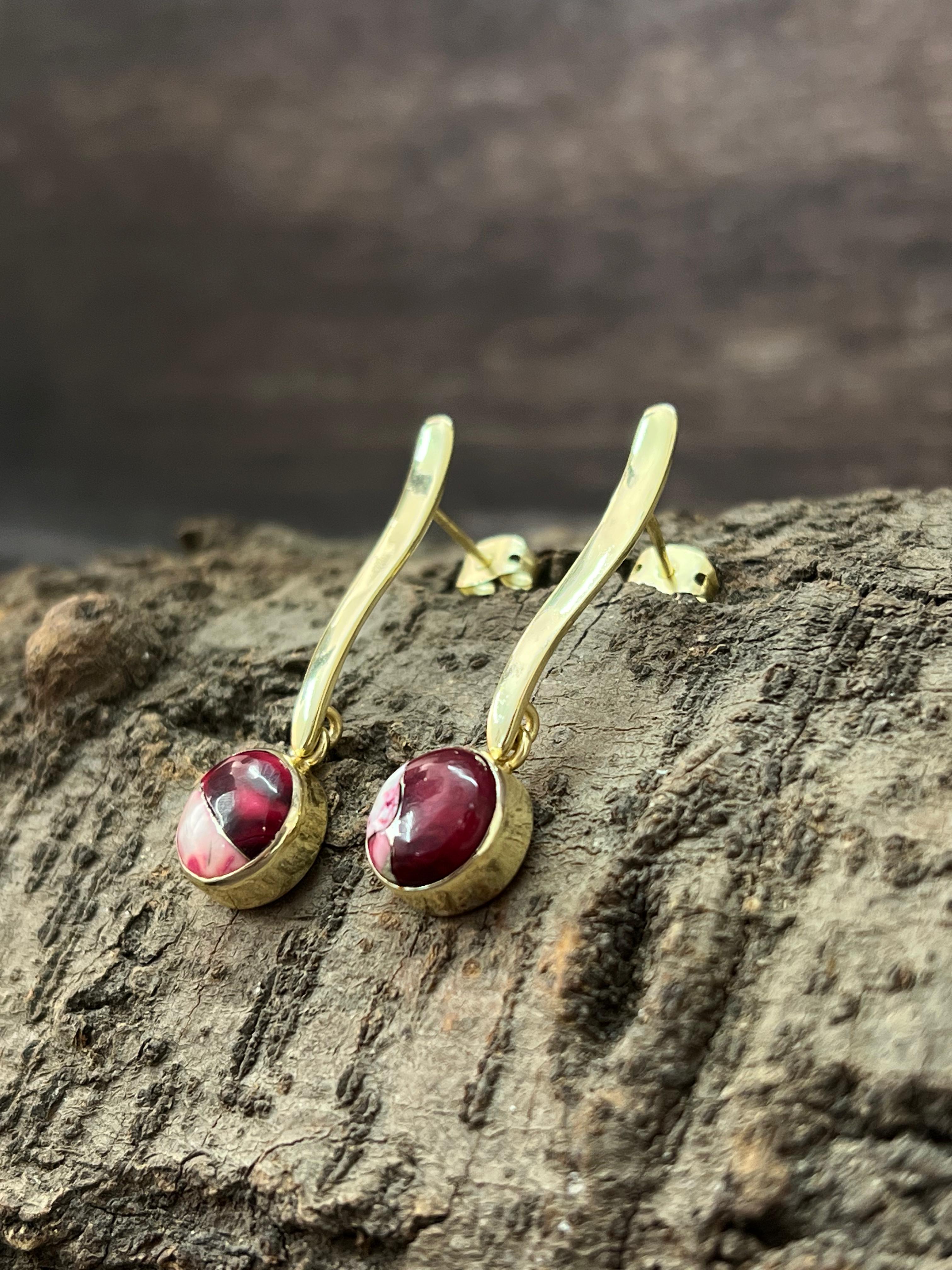 “The Golden Collection” Handmade Natural Dahlia Rose Post Dangle Earrings