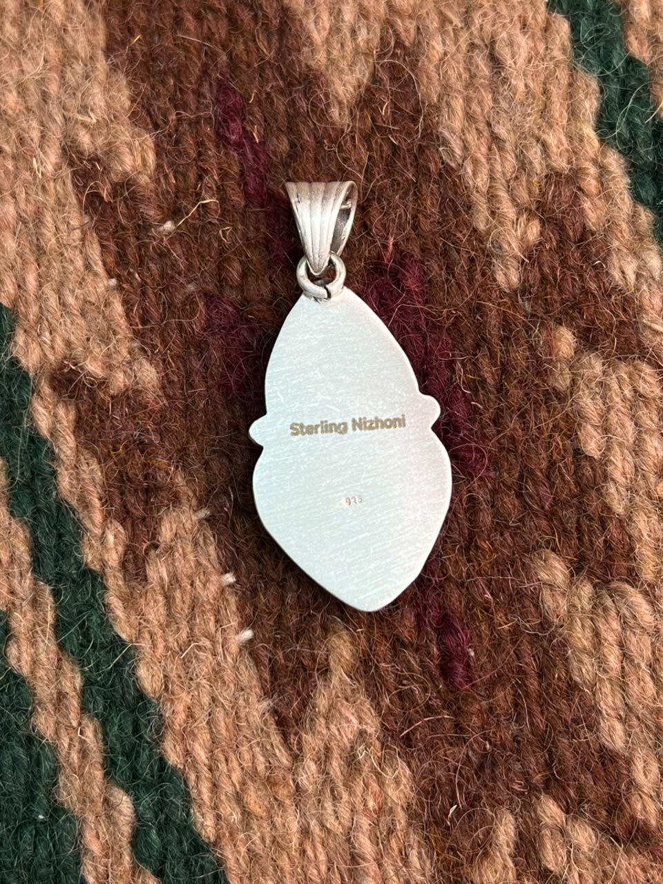 Handmade Sterling Silver Crimson Cowgirl Turquoise Collection: Pendant Signed Nizhoni
