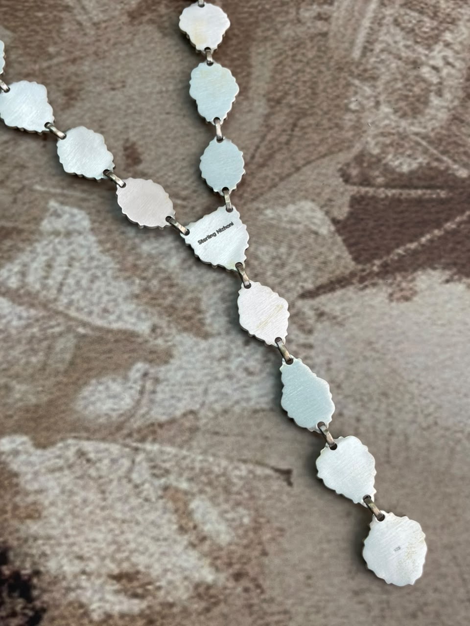 Handmade Sterling Silver Egyptian Turquoise Collection: Drop Necklace Signed Nizhoni