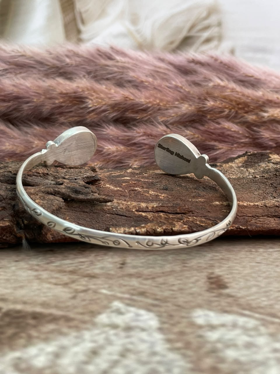 Handmade Sterling Silver Egyptian Turquoise Collection: Cuff Bracelet Signed Nizhoni