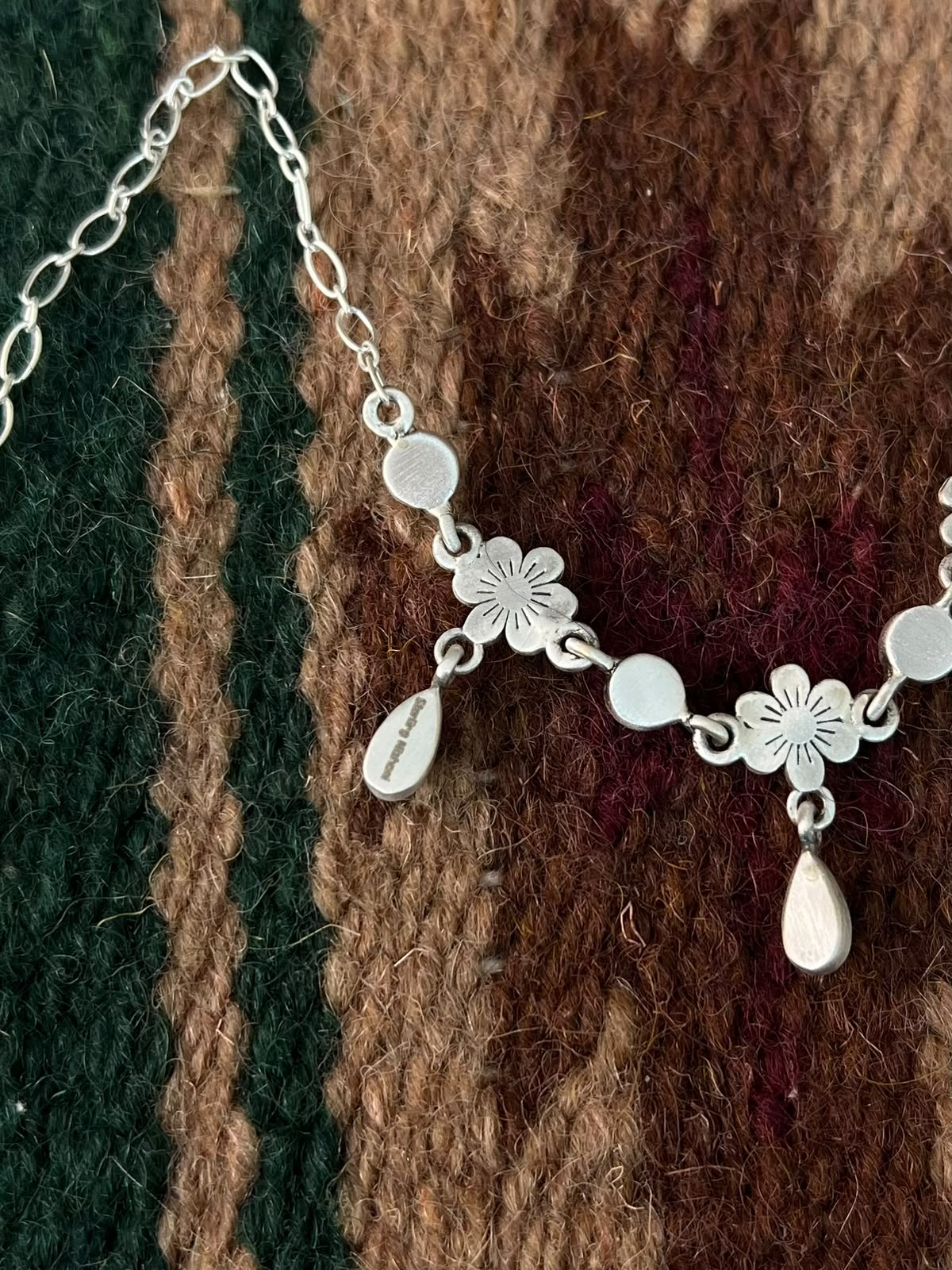 Handmade Sterling Silver Kingman Turquoise Necklace Signed Nizhoni
