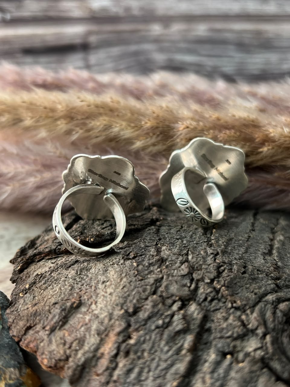 Handmade Sterling Silver Campitos Turquoise Collection: Adjustable Ring Signed Nizhoni