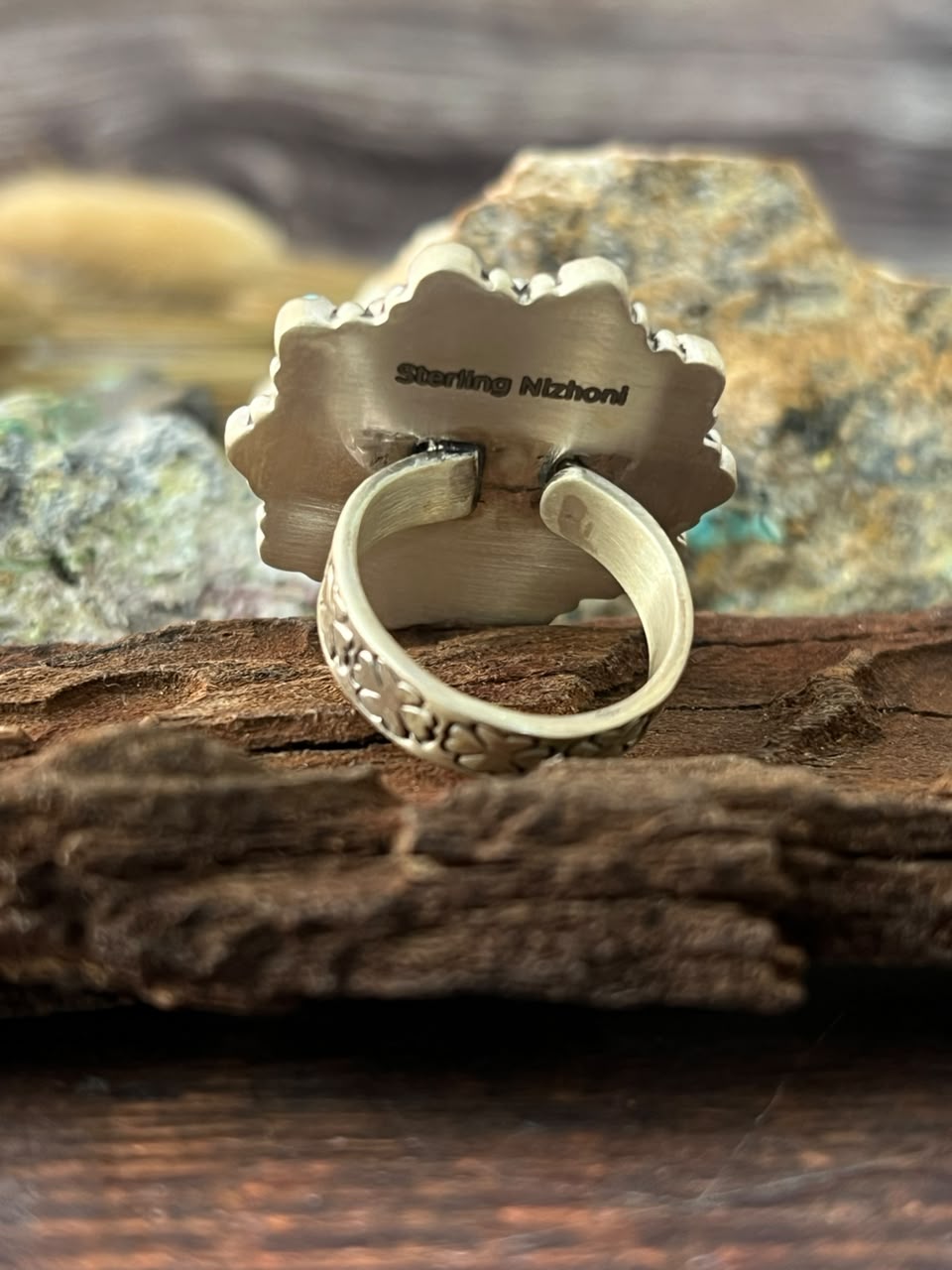 Handmade Sterling Silver Cotton Candy Adjustable Ring Signed Nizhoni