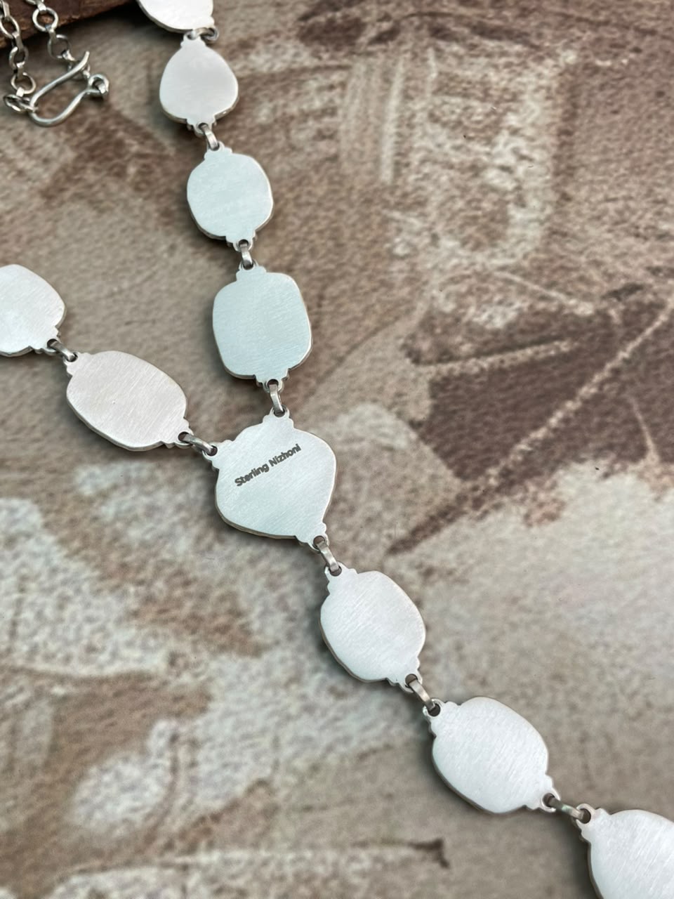 Handmade Sterling Silver Egyptian Turquoise Collection: Drop Necklace Signed Nizhoni