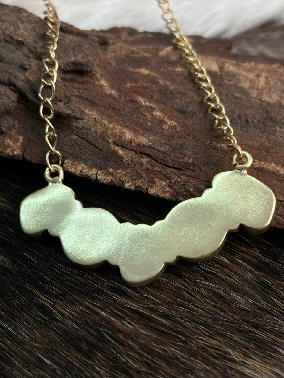 “The Golden Collection” Handmade Natural Golden Hills, Sonoran and Number 8 Turquoise Gold Plated Necklace