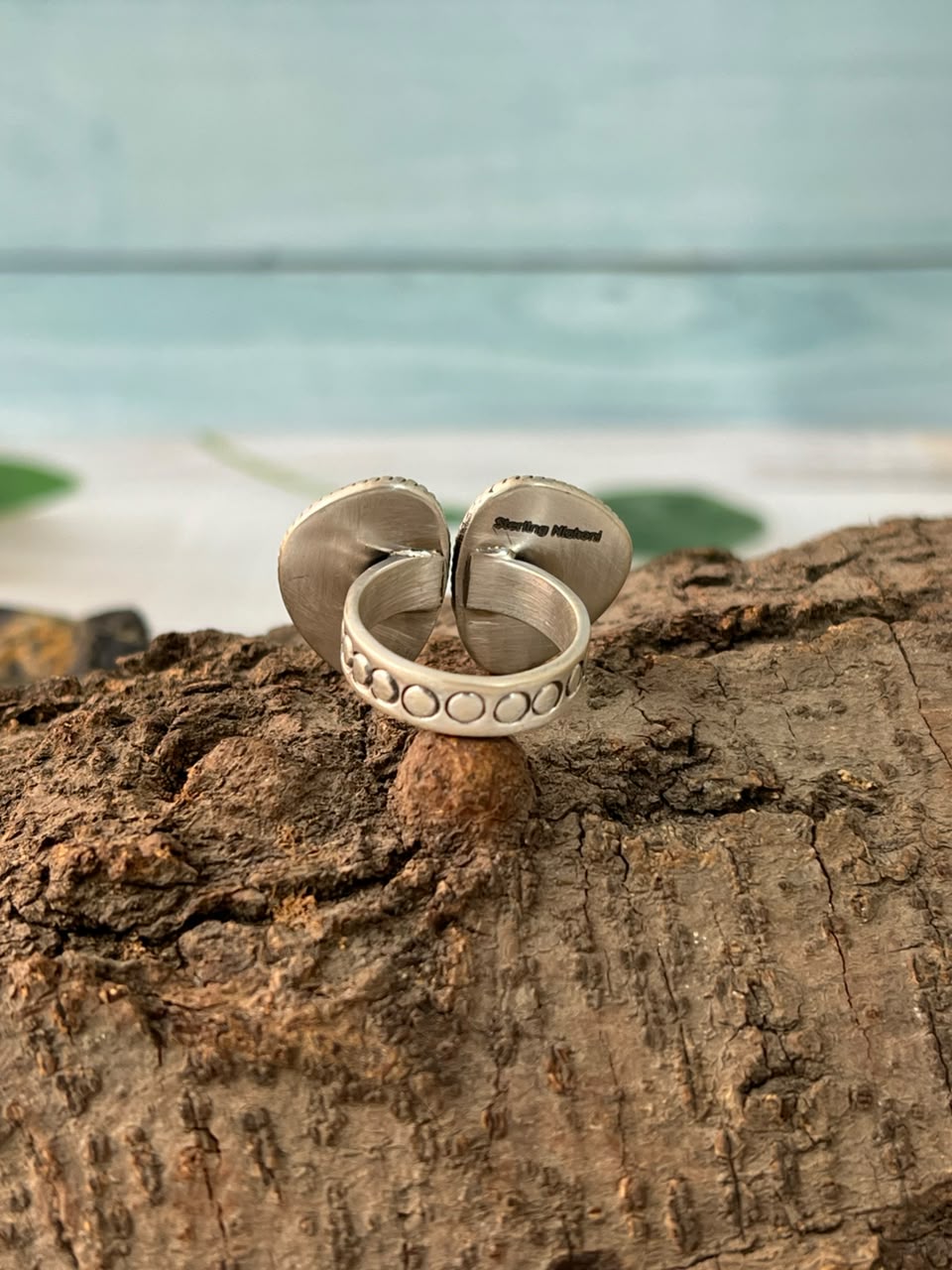 Handmade Sterling Silver Royston Turquoise Adjustable Ring Signed Nizhoni