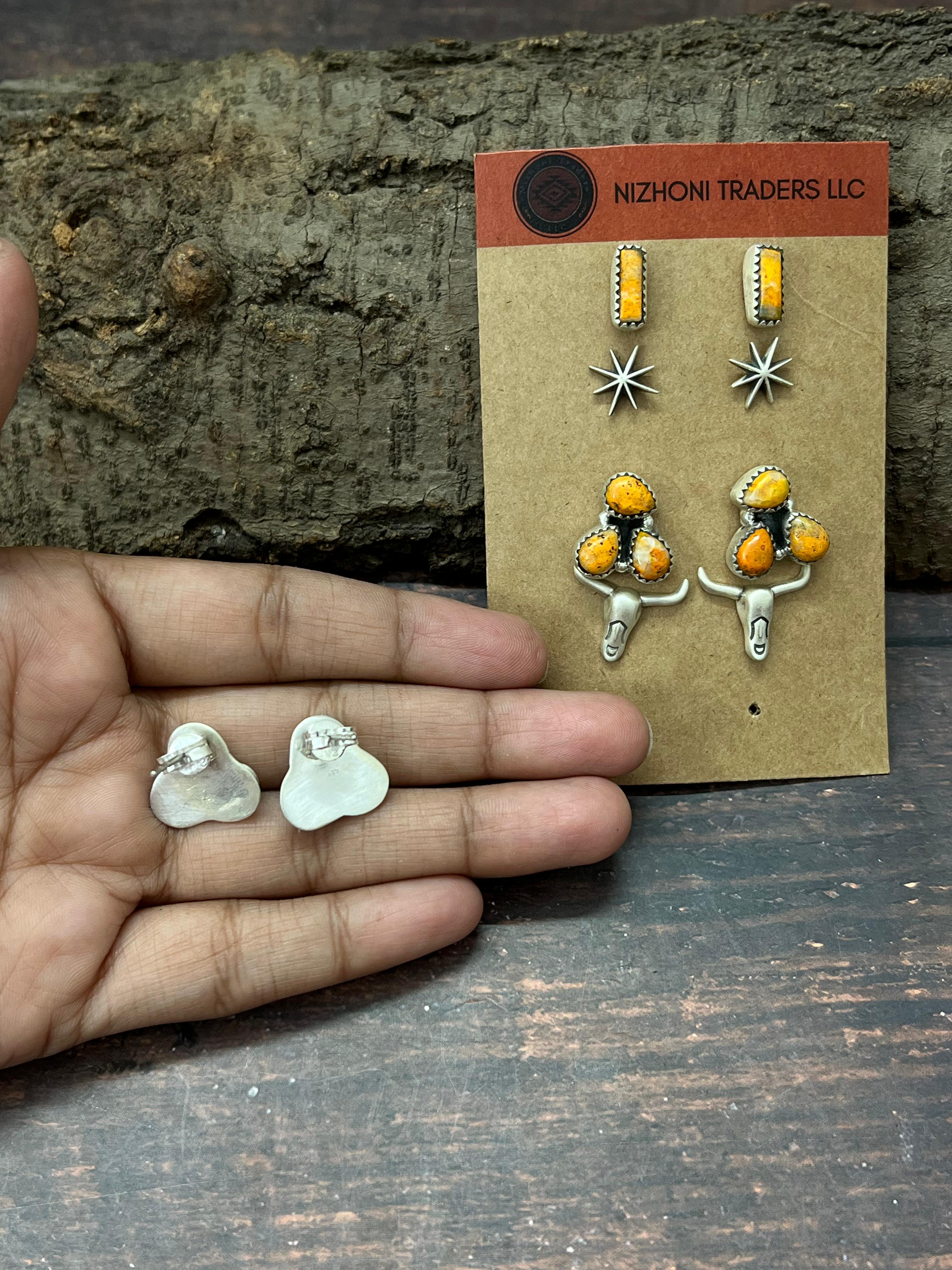 Handmade Sterling Silver Bumblebee Post Earring Set