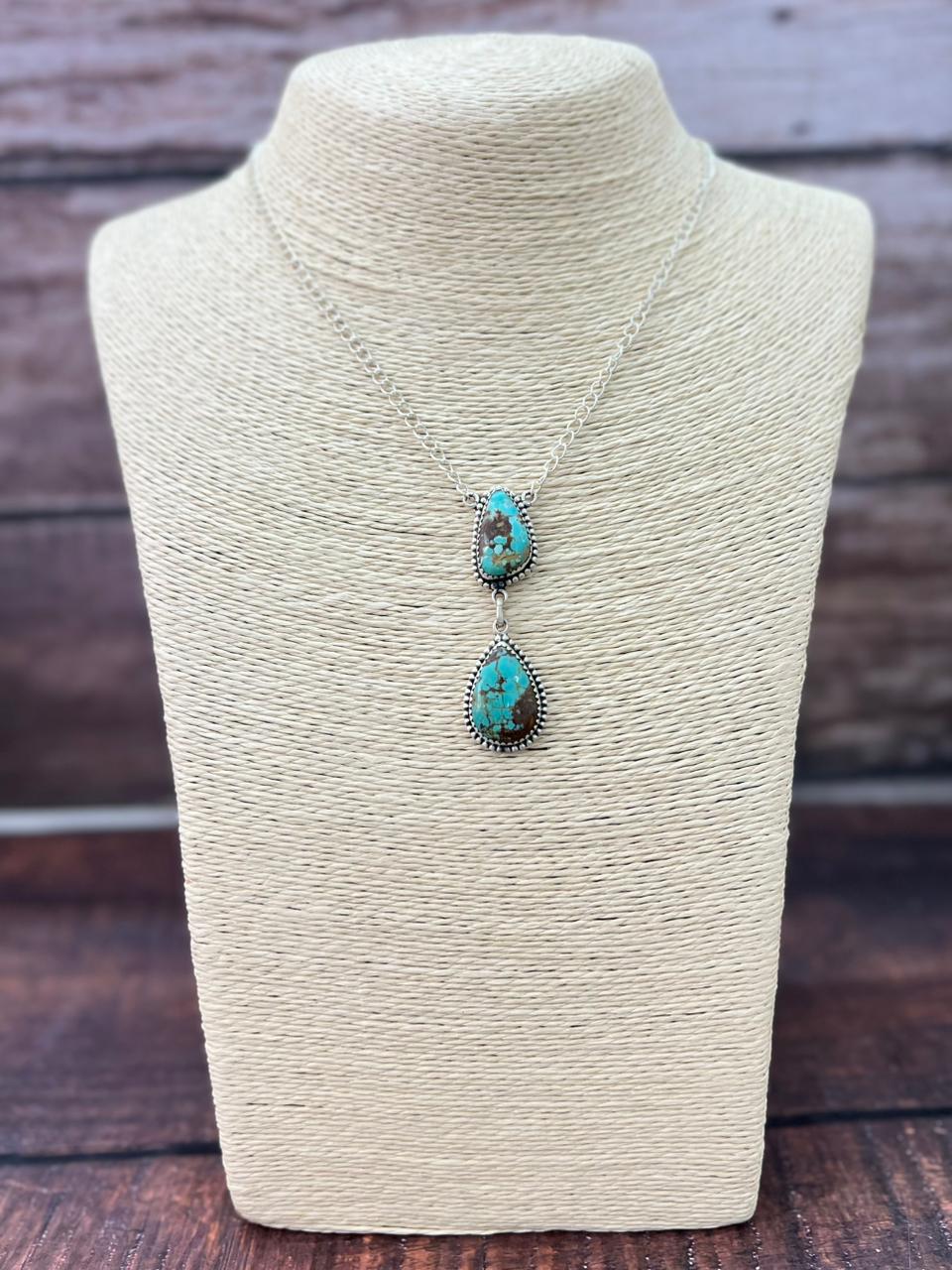 Handmade Sterling Silver Mantis Turquoise Necklace "Signed Nizhoni"