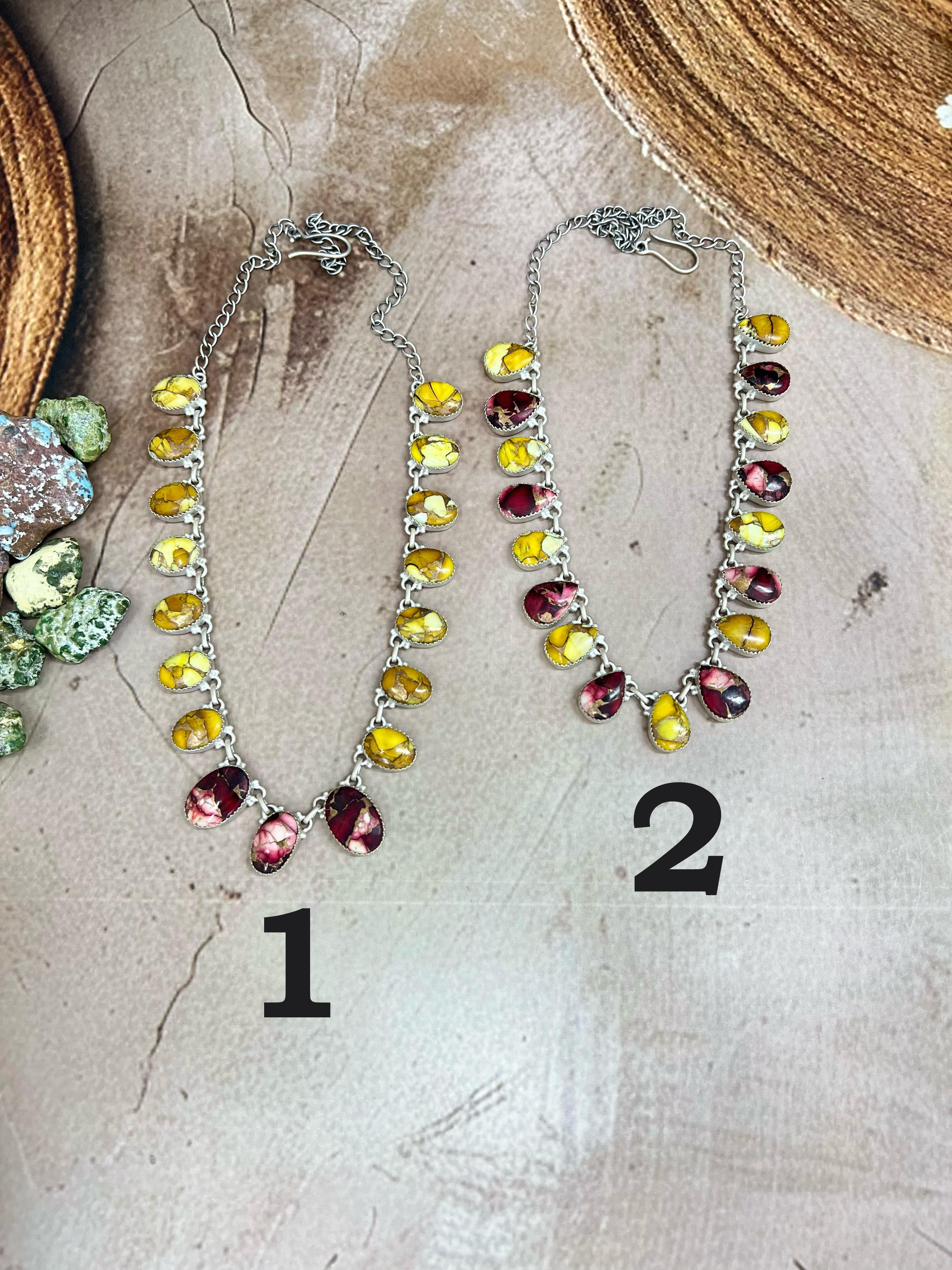 Handmade Sterling Silver Honey Dahlia with Dahlia Rose Necklace with Signed Nizhoni (1)