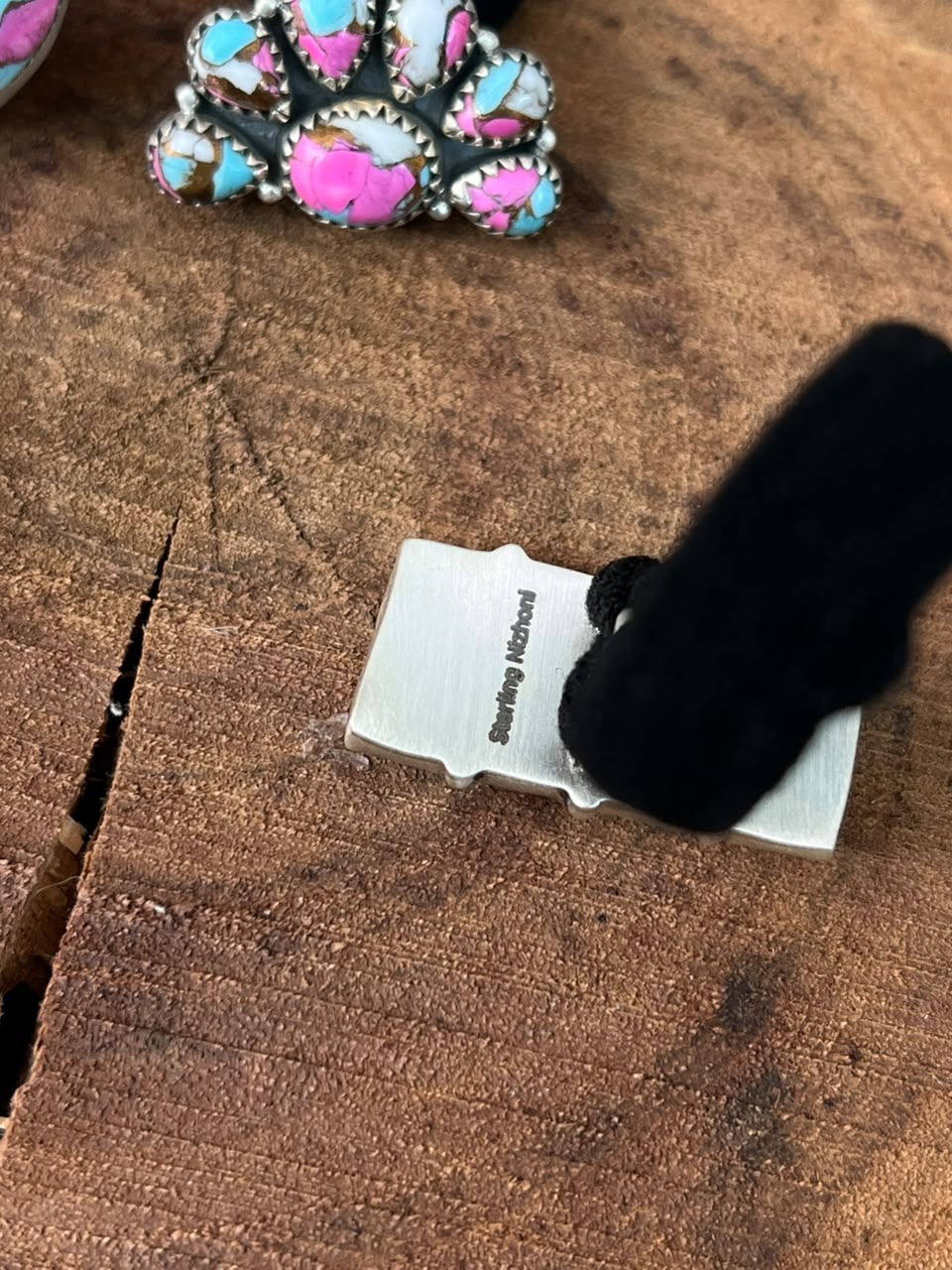 Handmade Sterling Silver Cotton Candy Hair Tie Charm Signed Nizhoni