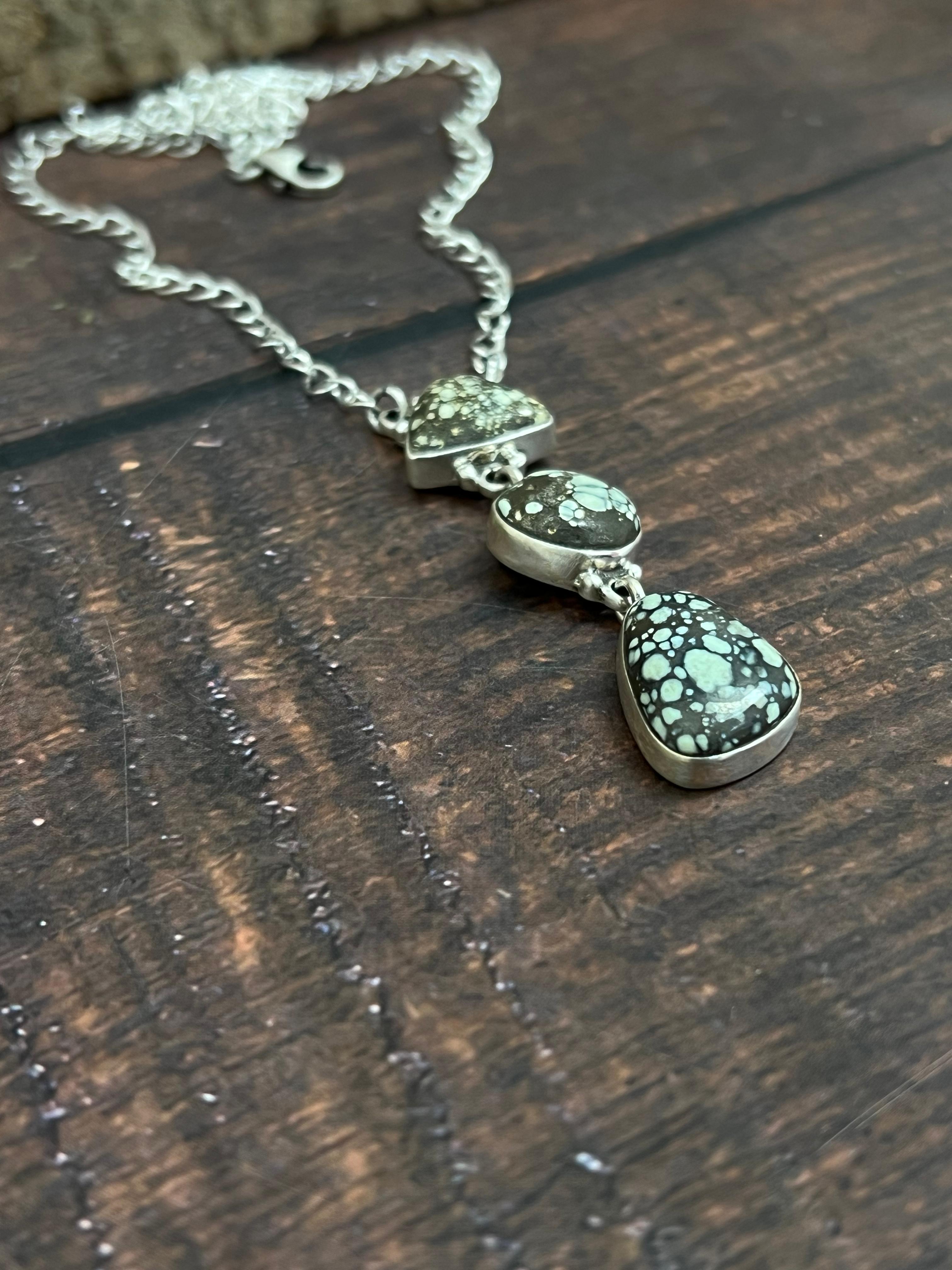 Handmade Sterling Silver Starfox Variscite Necklace Signed Nizhoni