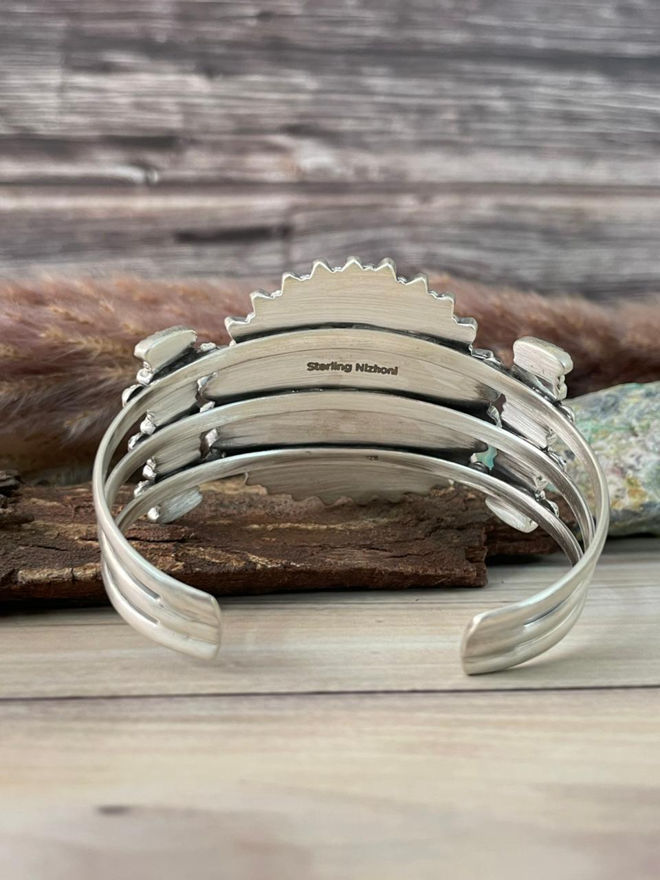 Handmade Sterling Silver Cotton Candy Cuff Bracelet Signed Nizhoni