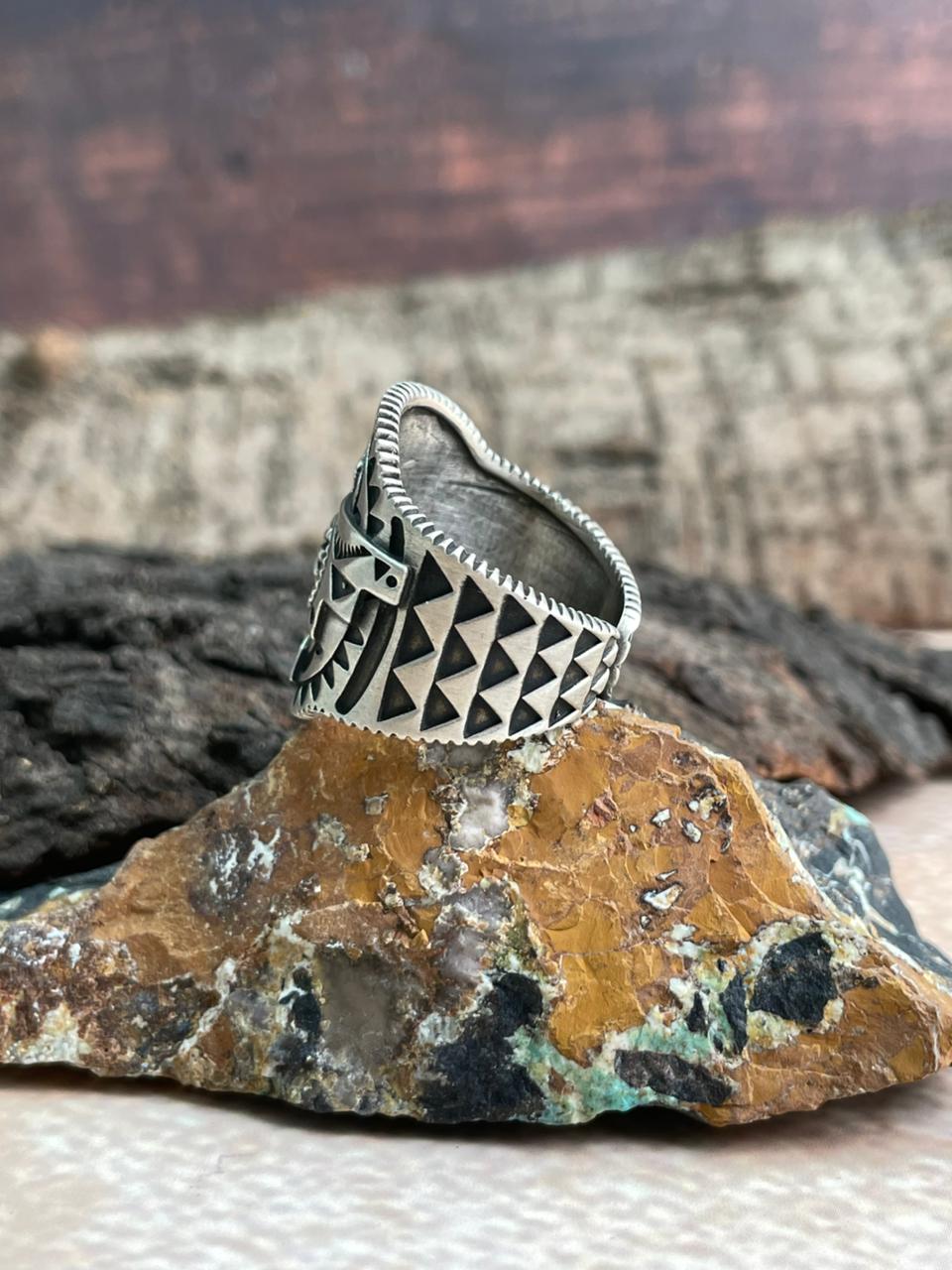 Handmade Sterling Silver Adjustable Ring "Signed Nizhoni" (5)