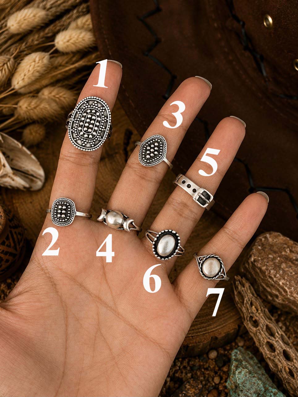 Handmade Sterling Silver Desert Relics Stack Collection: Adjustable Ring