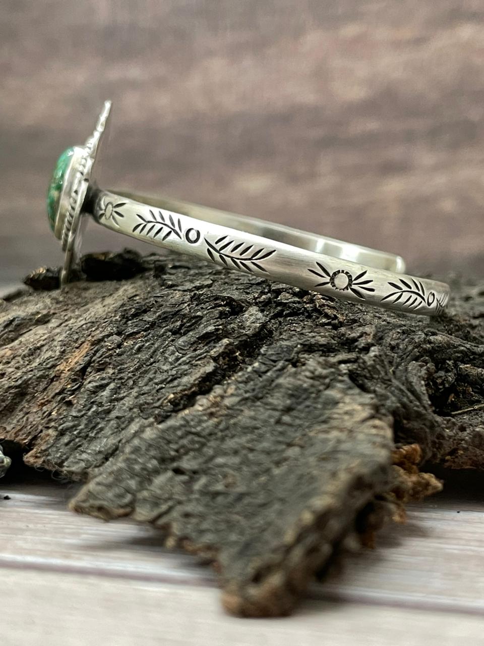 Handmade Sterling Silver Sonoran Mountain Turquoise Cuff Bracelet "Signed Nizhoni"