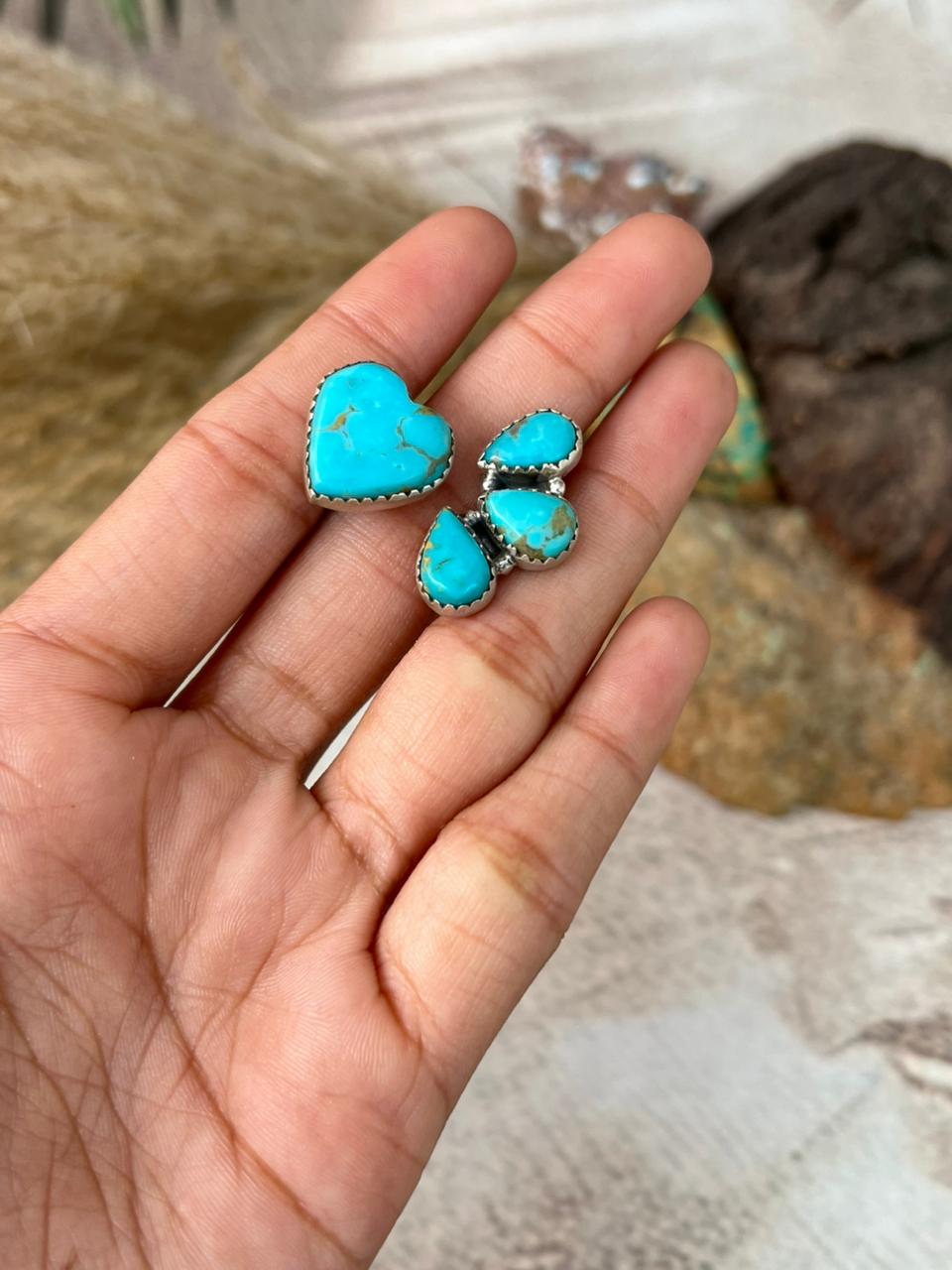 Handmade Sterling Silver Santa Maria Turquoise Adjustable Ring "Signed Nizhoni"