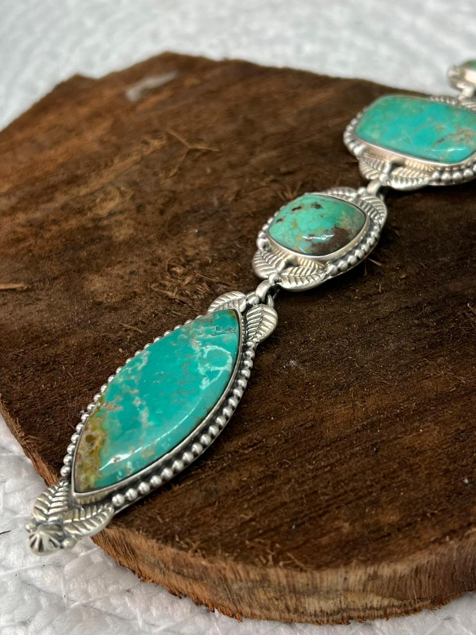 Handmade Sterling Silver Mantis Turquoise Necklace "Signed Nizhoni"