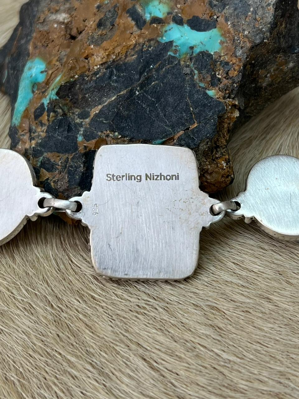 Handmade Sterling Silver Cotton Candy Chain Bracelet "Signed Nizhoni"