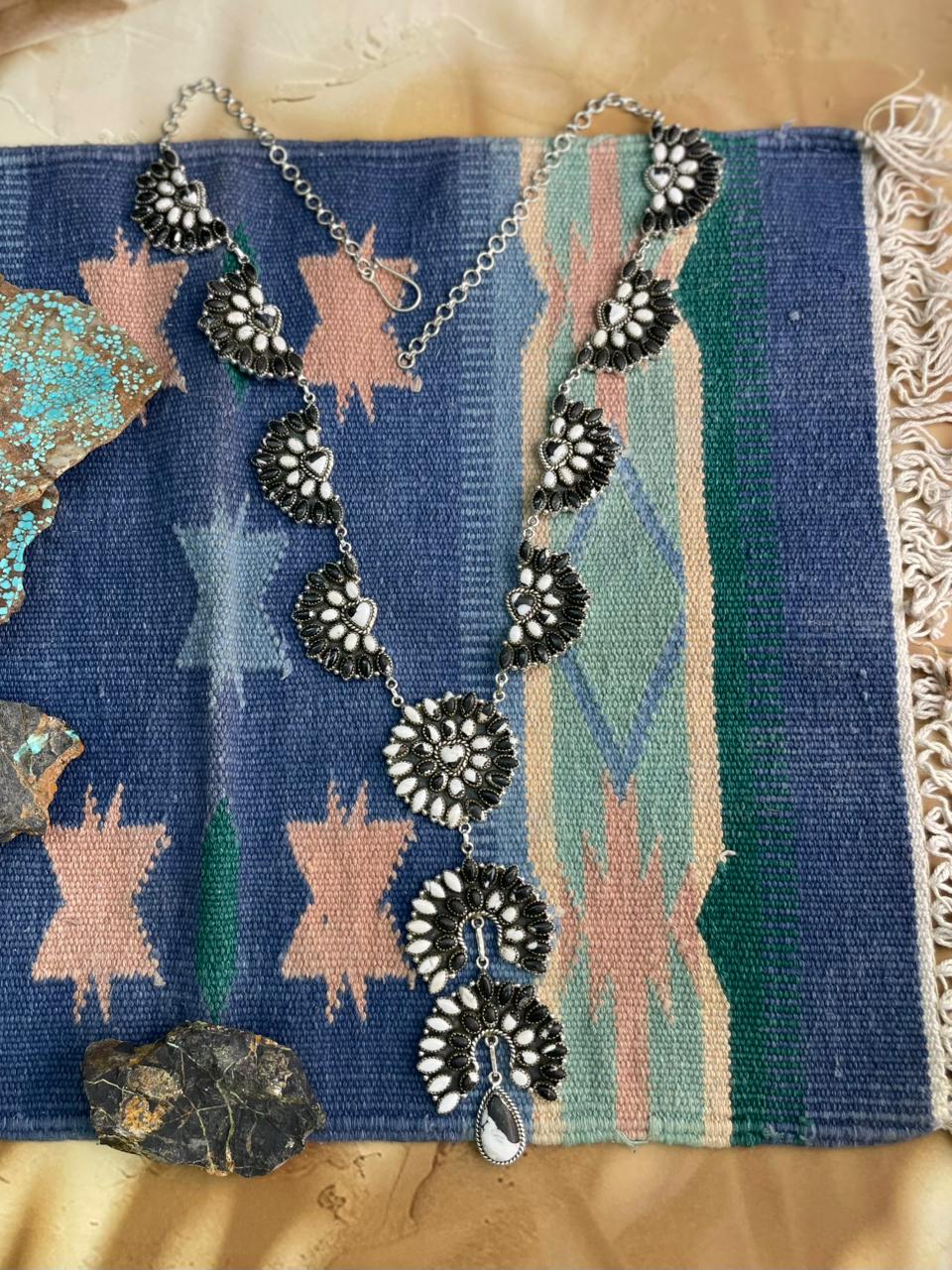 Handmade Sterling Silver White Buffalo Necklace "Signed Nizhoni"