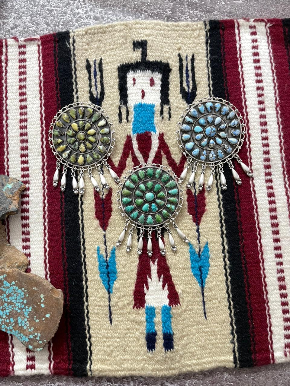 Handmade Sterling Silver Multi Stone Pendant "Signed Nizhoni"