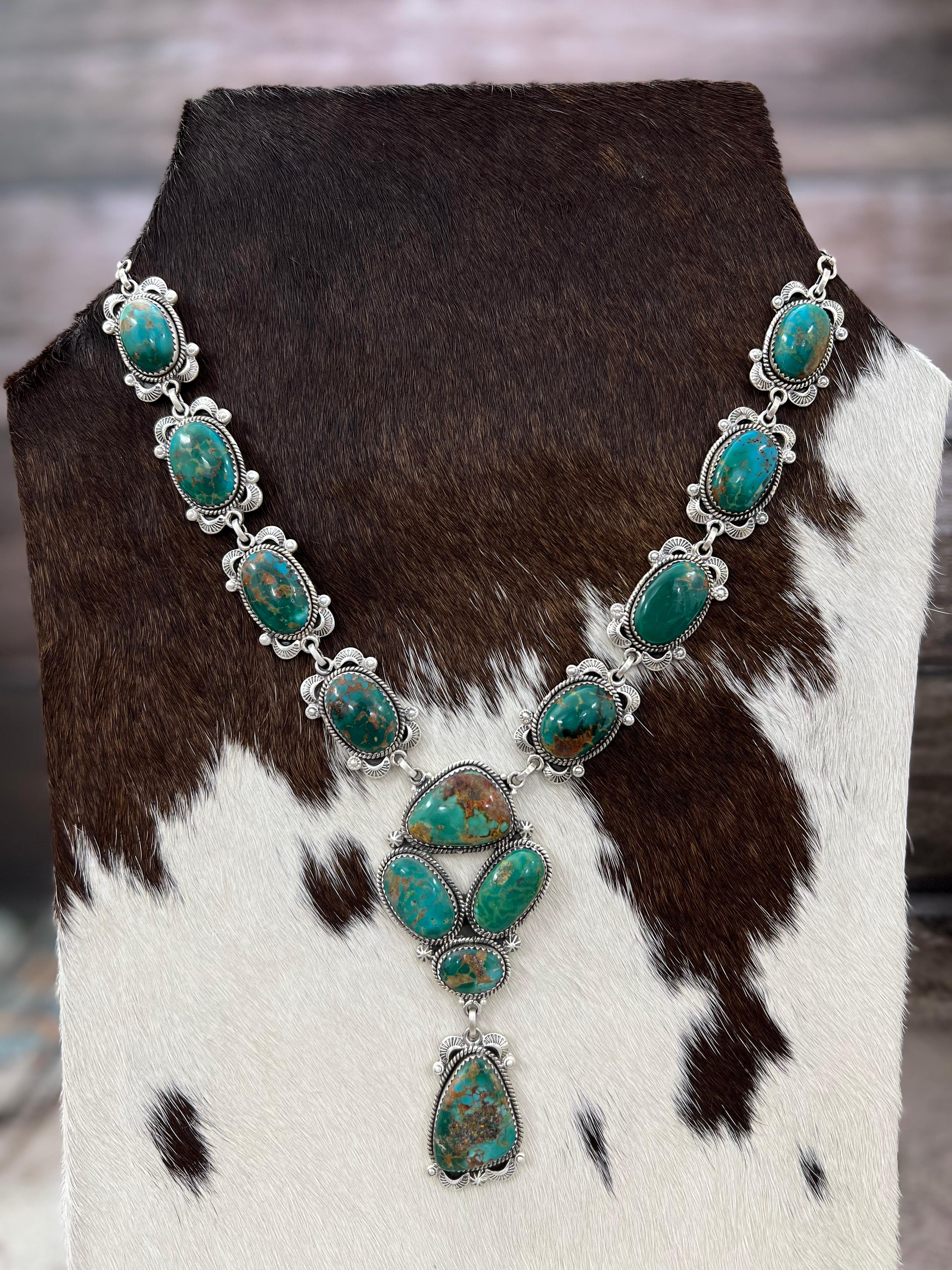 Handmade Sterling Silver Hardy Pit Lariat Necklace with Signed Nizhoni