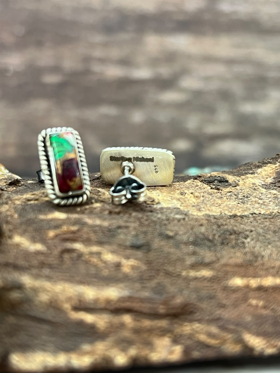 Handmade Sterling Silver Christmas Dahlia Collection: Post Studs Earrings Signed Nizhoni