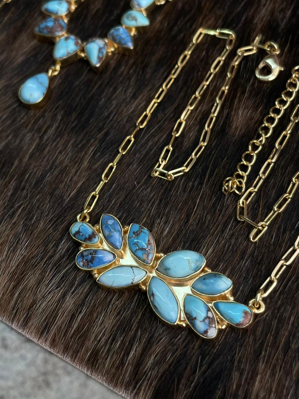 “The Golden Collection” Handmade Natural Golden Hills Turquoise Necklace