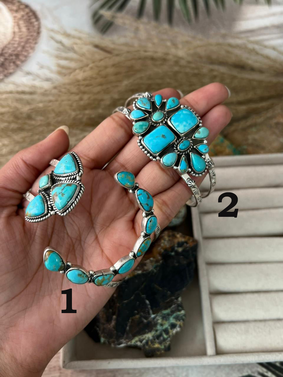 Handmade Sterling Silver Santa Maria Turquoise Bracelet "Signed Nizhoni"