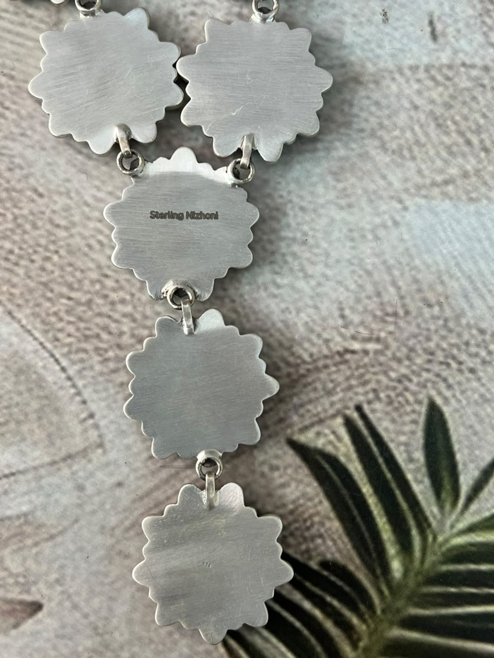 Handmade Sterling Silver Christmas Dahlia Collection: Necklace Signed Nizhoni