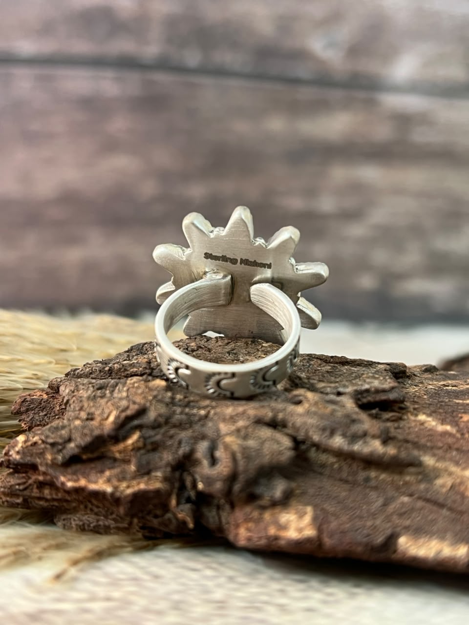 Handmade Sterling Silver Cotton Candy Adjustable Ring Signed Nizhoni