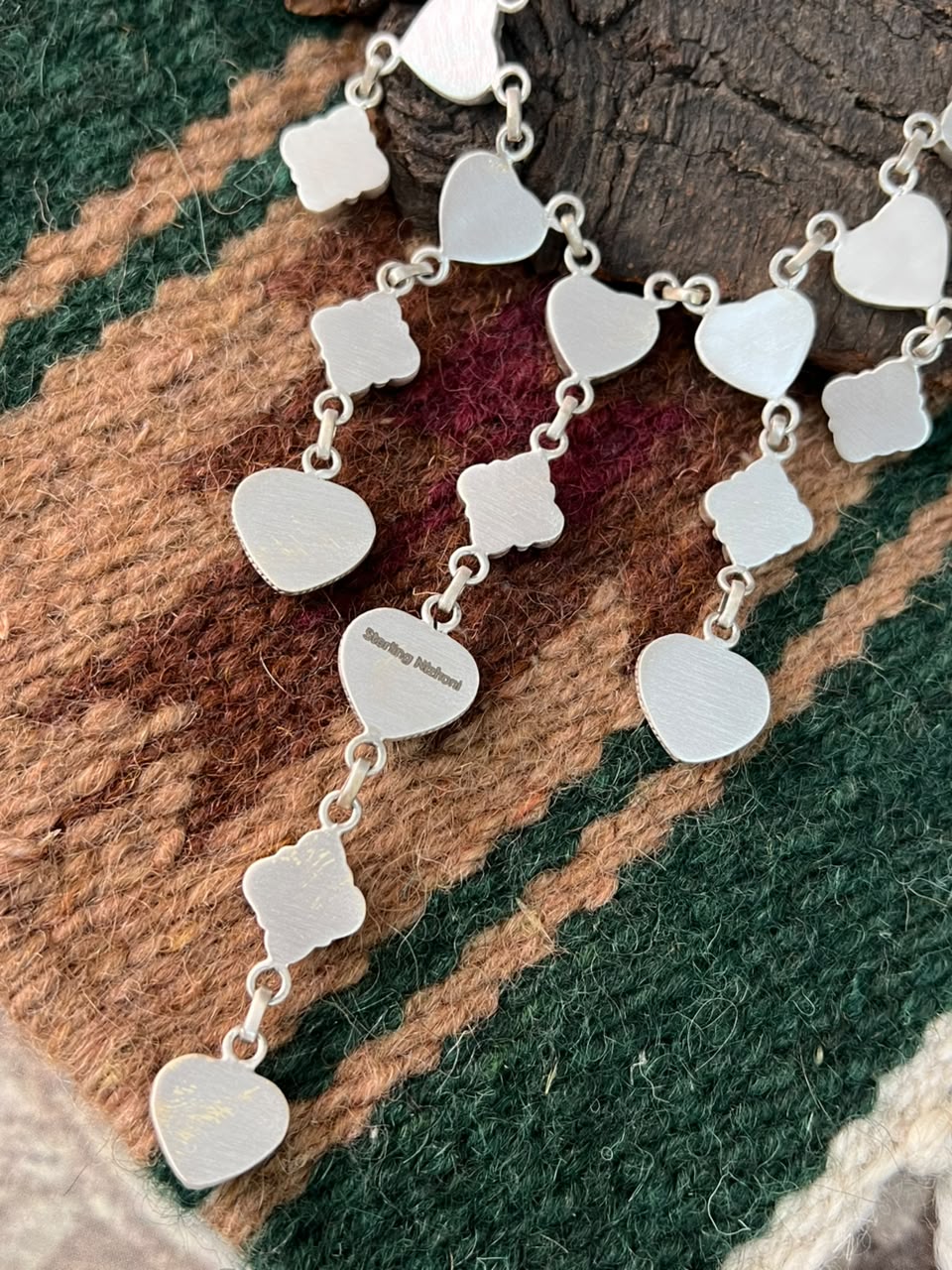 Handmade Sterling Silver Kingman Turquoise Cobble Stone Necklace Signed Nizhoni