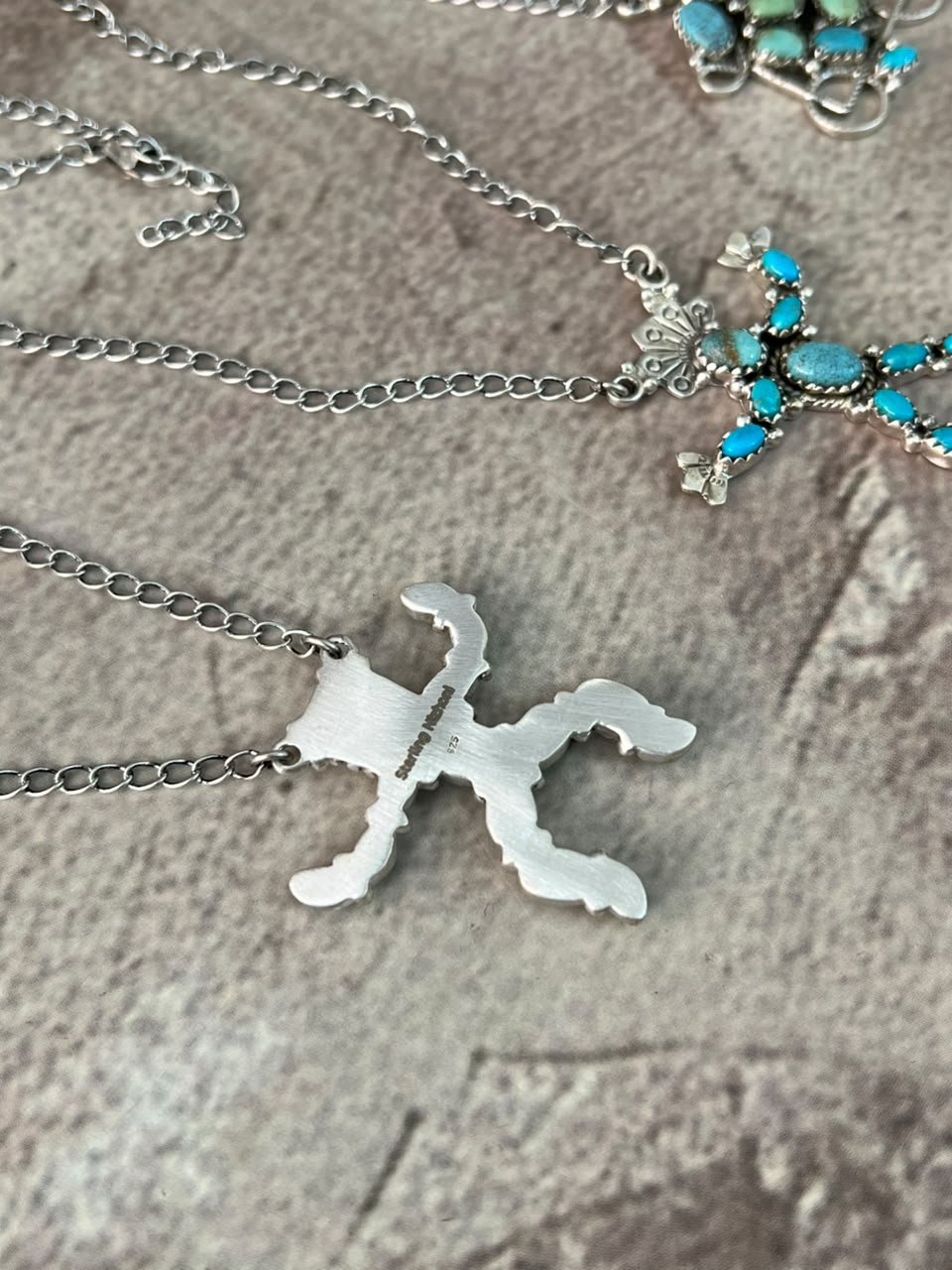 Handmade Sterling Silver Kingman Turquoise Necklace Signed Nizhoni