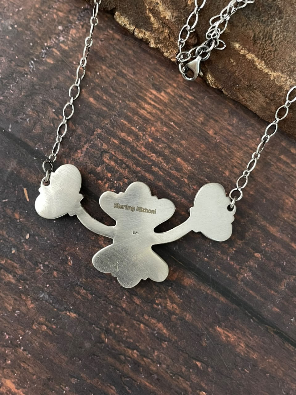 Handmade Sterling Silver Palomino with Golden Hills Turquoise Necklace Signed Nizhoni