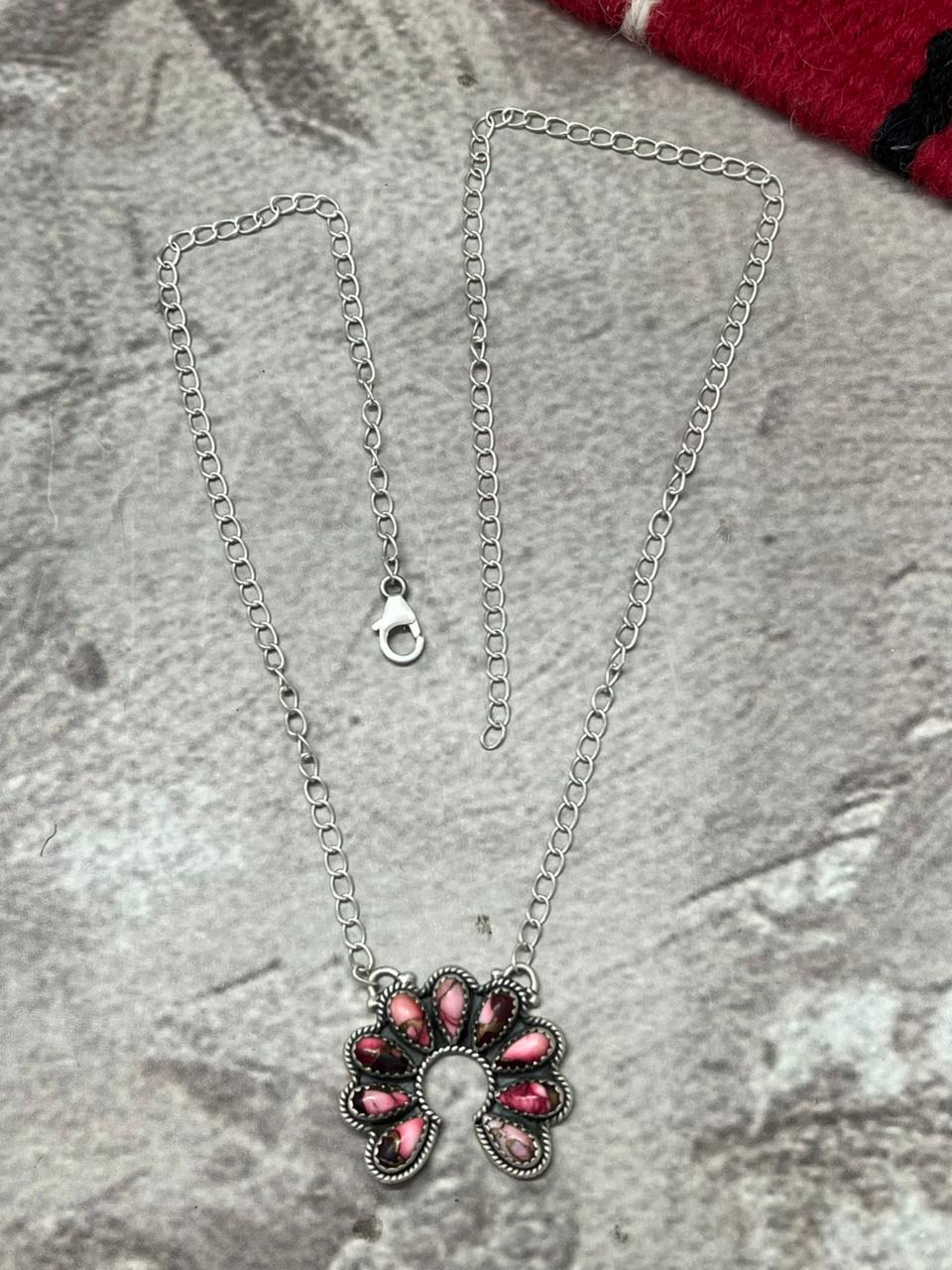 Handmade Sterling Silver Dahlia Rose Naja Necklace "Signed Nizhoni"