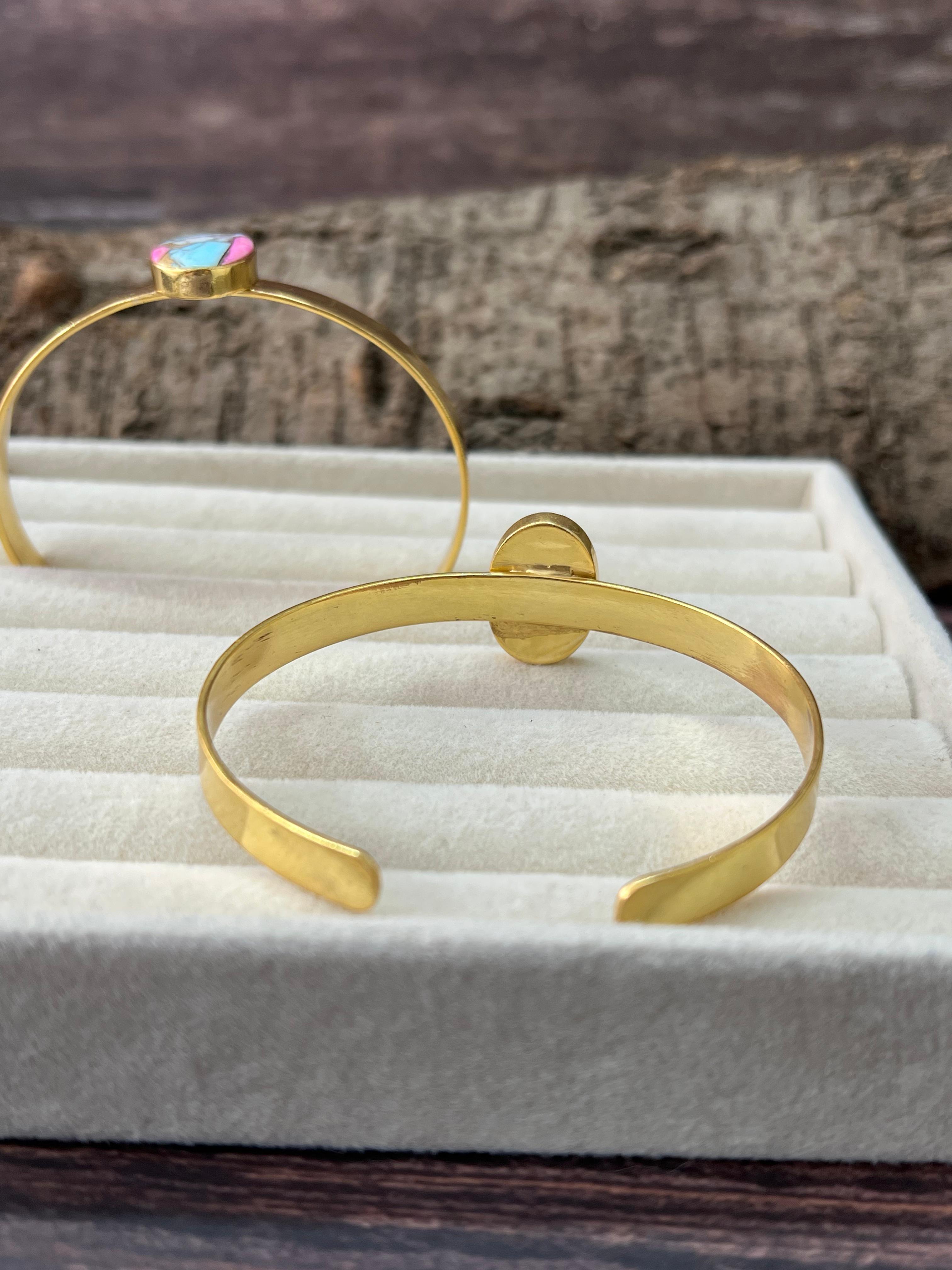 “The Golden Collection” Handmade Natural Gold Plated Dahlia Rose, Cotton Candy Bracelet (8)