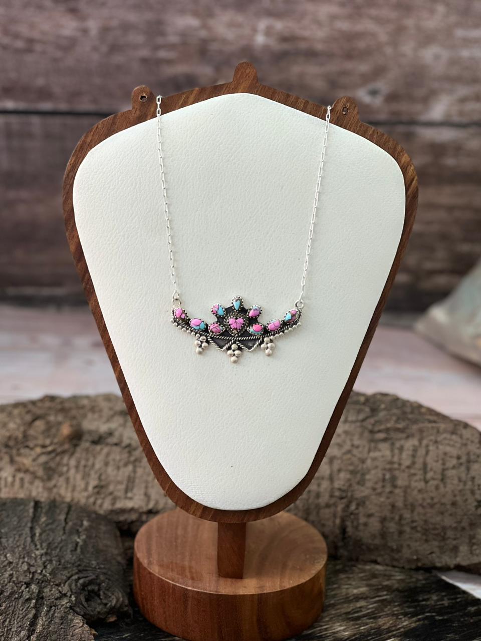 Handmade Sterling Silver Cotton Candy Necklace "Signed Nizhoni"